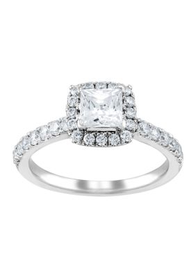Belk & Co Grown With Love 1.25 Ct. T.w. Lab Created Diamond Halo Ring In 14K White Gold, 7 -  0098087941095