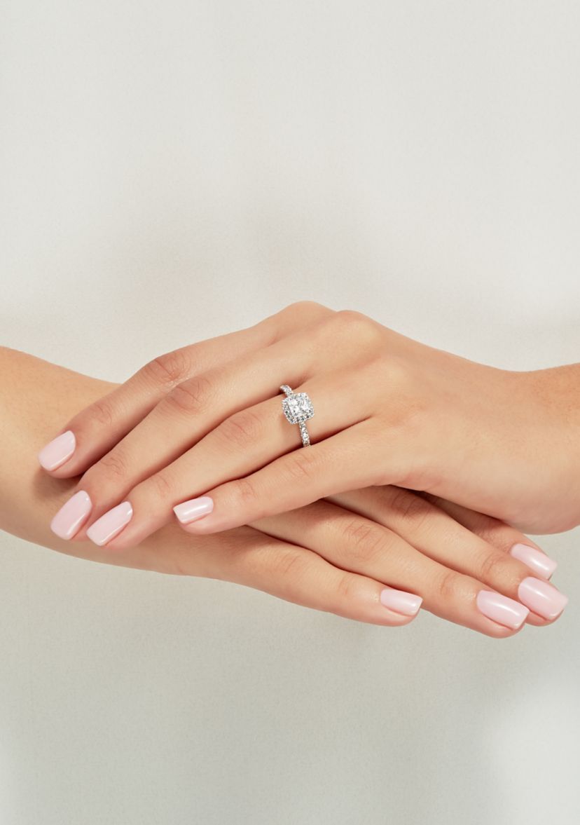Grown With Love 1.25 ct. t.w. Lab Created Diamond Halo Ring in 14K White Gold 