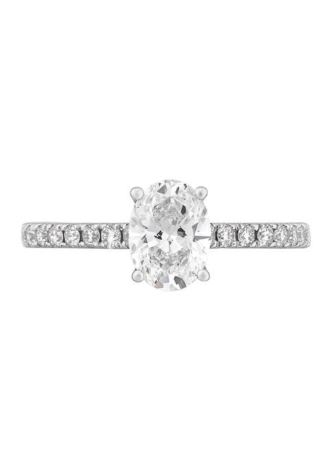 Grown With Love 1.3 ct. t.w. Lab Created Oval and Round Diamond Ring in 14k White Gold