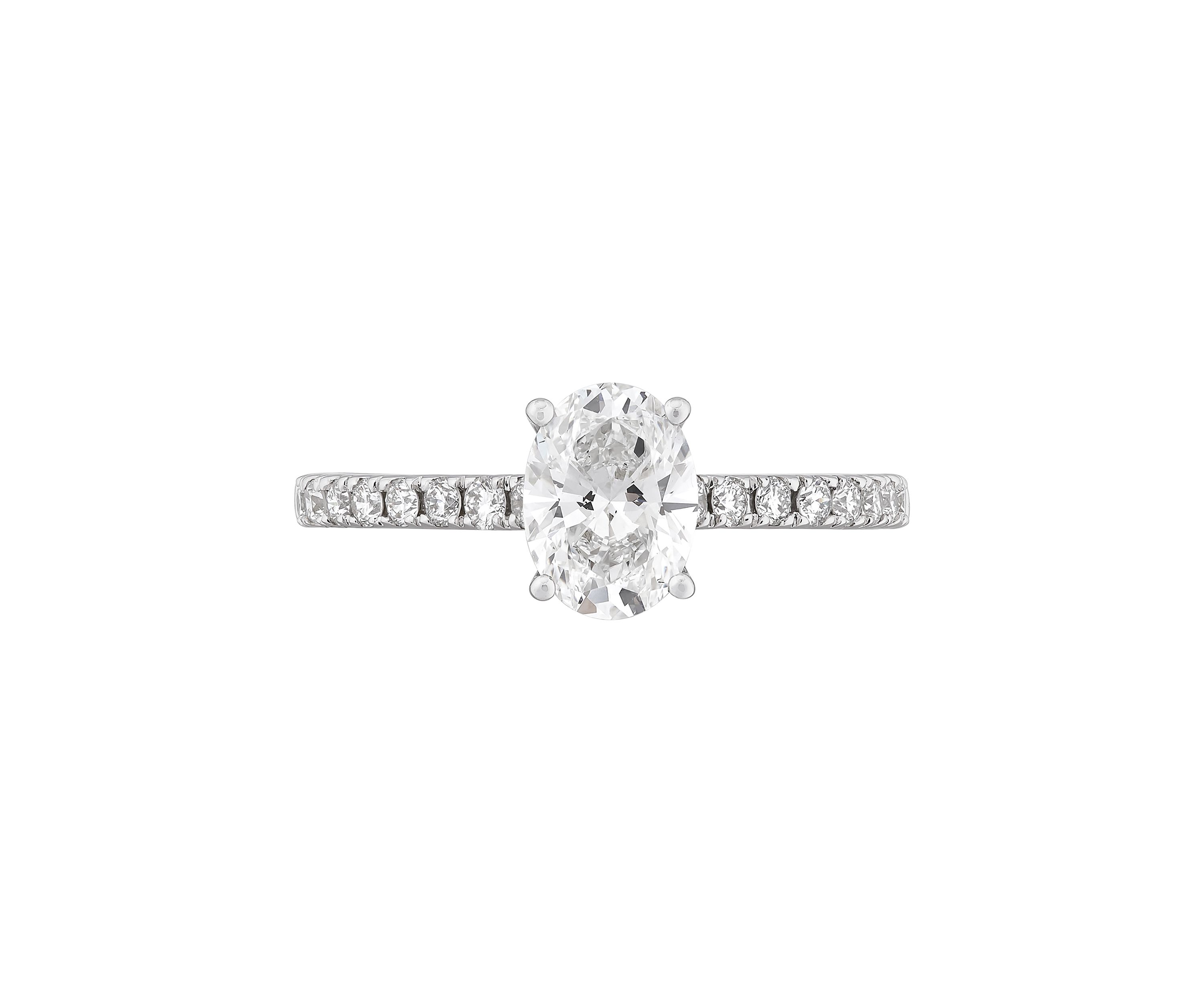 Grown With Love 1.3 ct. t.w. Lab Created Oval and Round Diamond Ring in 14k White Gold