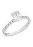 Grown With Love 1.3 ct. t.w. Lab Created Oval and Round Diamond Ring in 14k White Gold