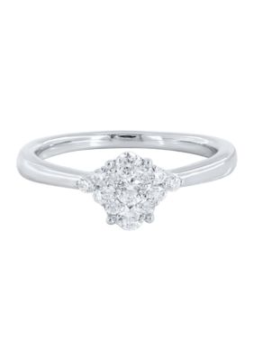 Belk & Co 1/3 Ct. T.w. Round Lab Created Solitaire Diamond Engagement Ring In 10K White Gold