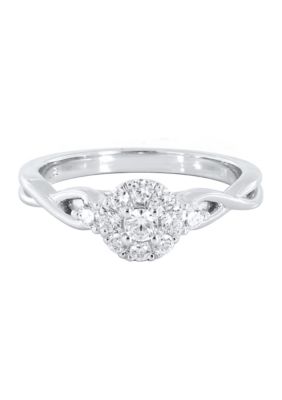 Belk & Co 1/3 Ct. T.w. Round Lab Created Diamond Engagement Ring In 10K White Gold