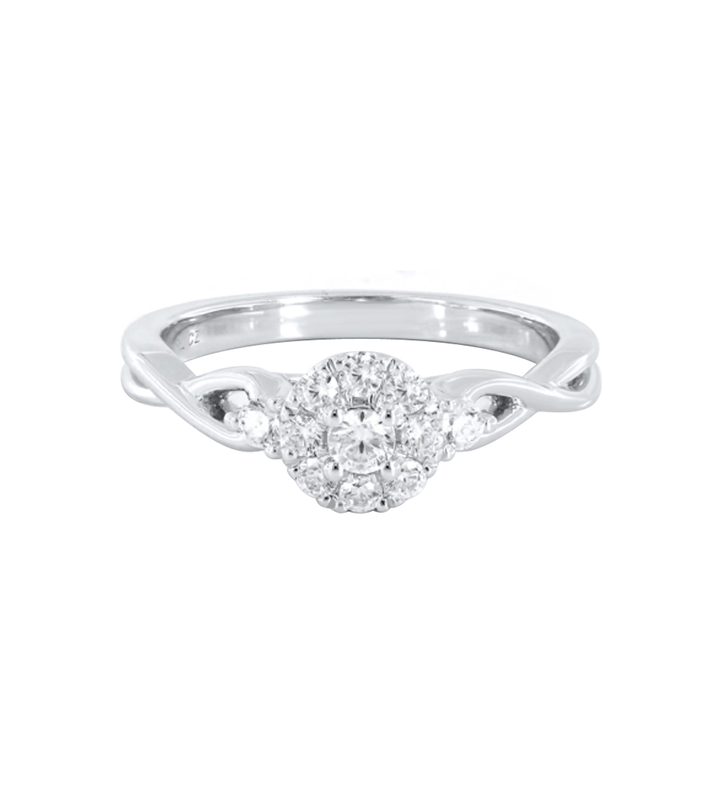 1/3 ct. t.w. Round Lab Created Diamond Engagement Ring in 10K White Gold