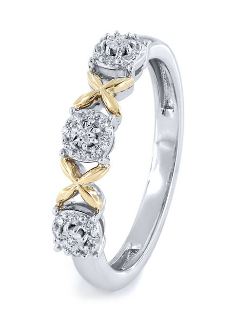 1/10 ct. t.w. Diamond Ring in Sterling Silver and 10K Yellow Gold