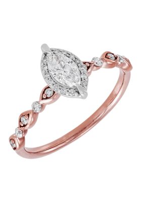 Belk & Co 1/2 ct. t.w. Diamond Ring in 14K White Gold and Rose Gold