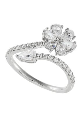Belk & Co 1.34 ct. t.w. Lab Grown Diamond Flower Ring in 10K White Gold, 7