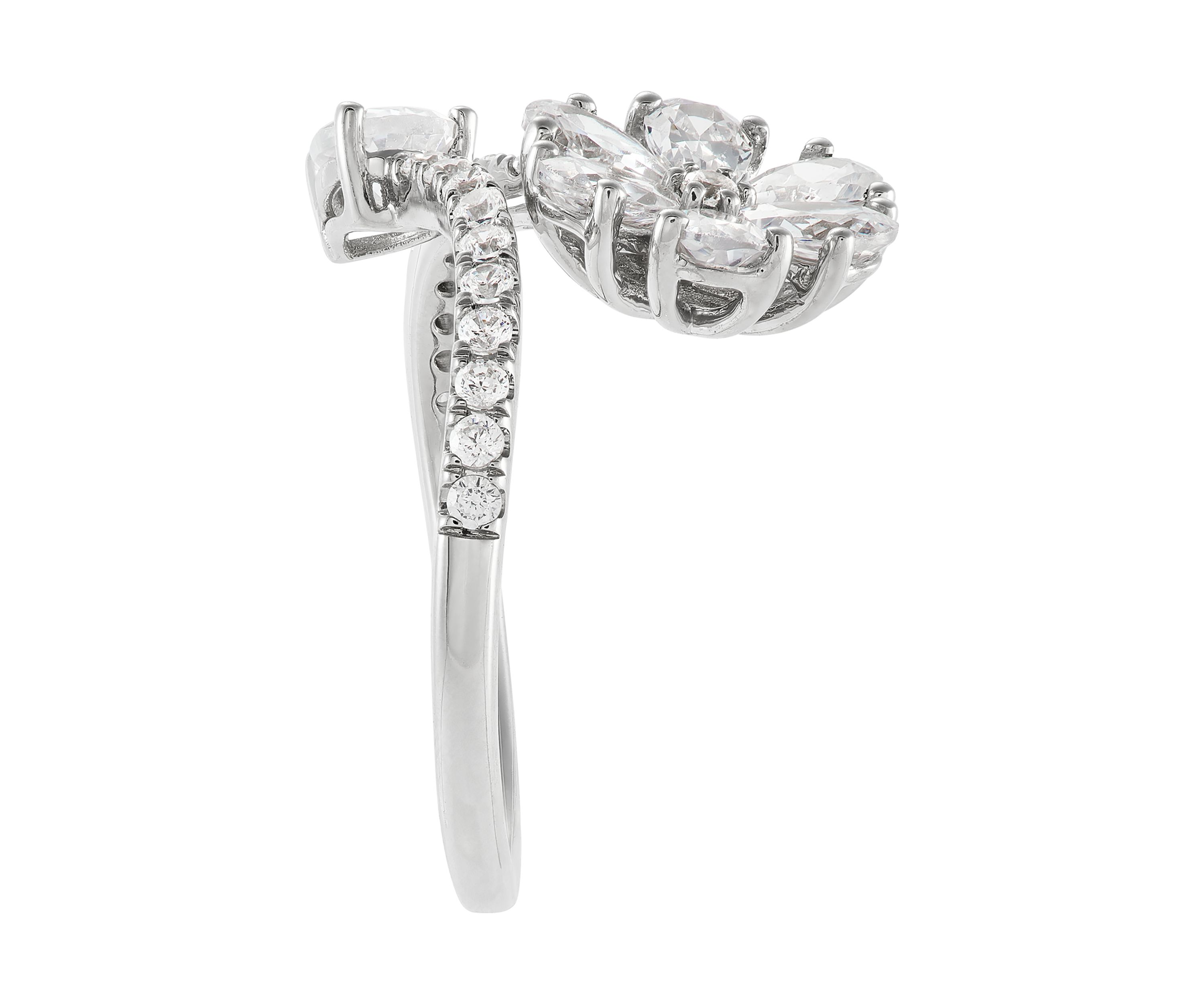 1.34 ct. t.w. Lab Grown Diamond Flower Ring in 10K White Gold