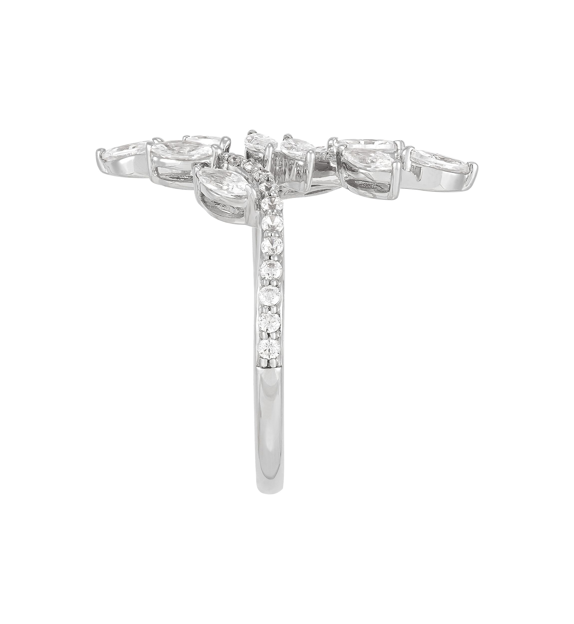 1.25 ct. t.w. Leaf Bypass Lab Diamond Ring in 10K White Gold