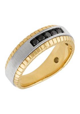 Belk & Co 1/4 ct. t.w. Black Diamond Ring in 10K Yellow and White Gold