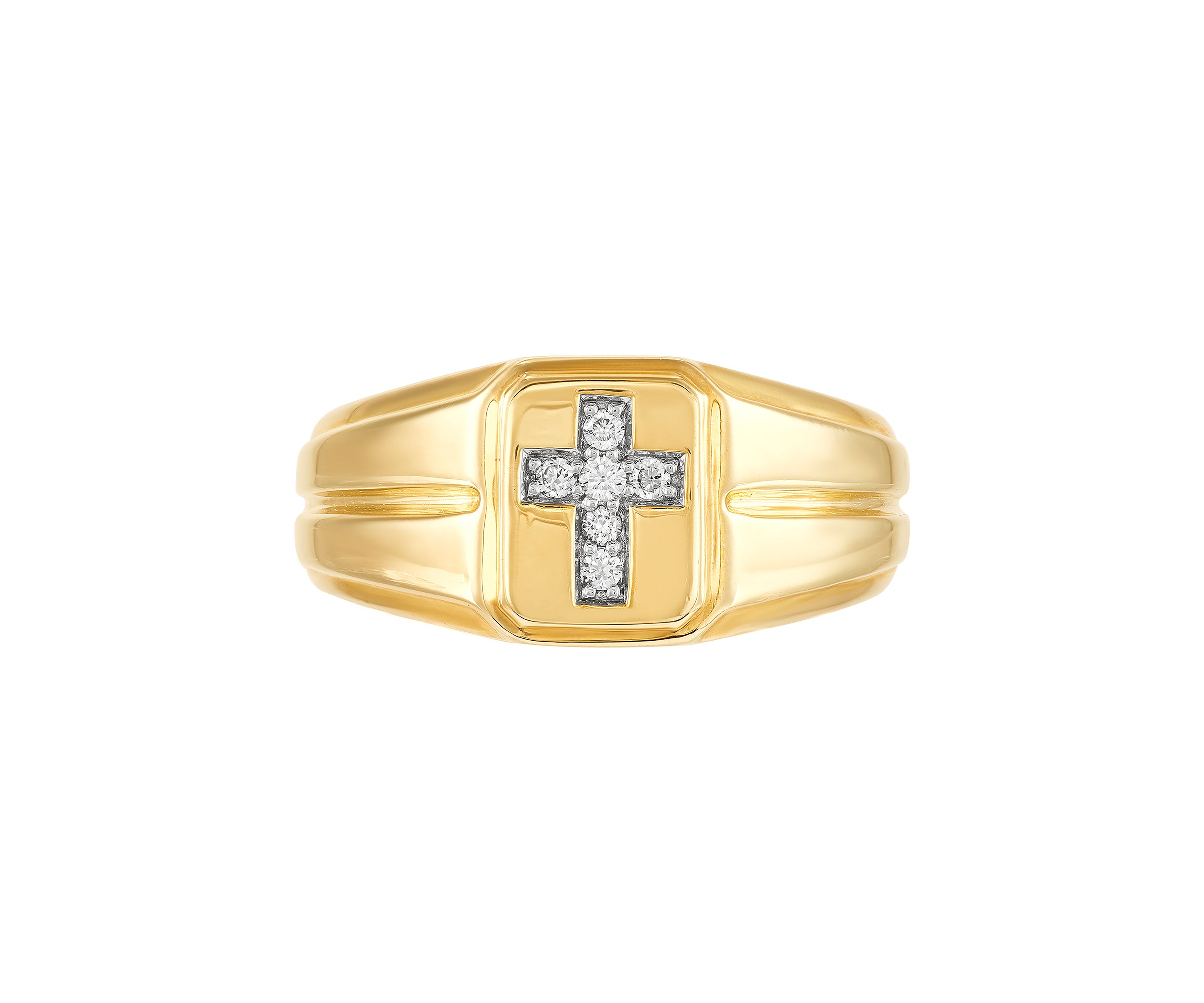 Mens 1/10 ct. t.w. Lab Created Diamond  Ring in 10K Yellow Gold