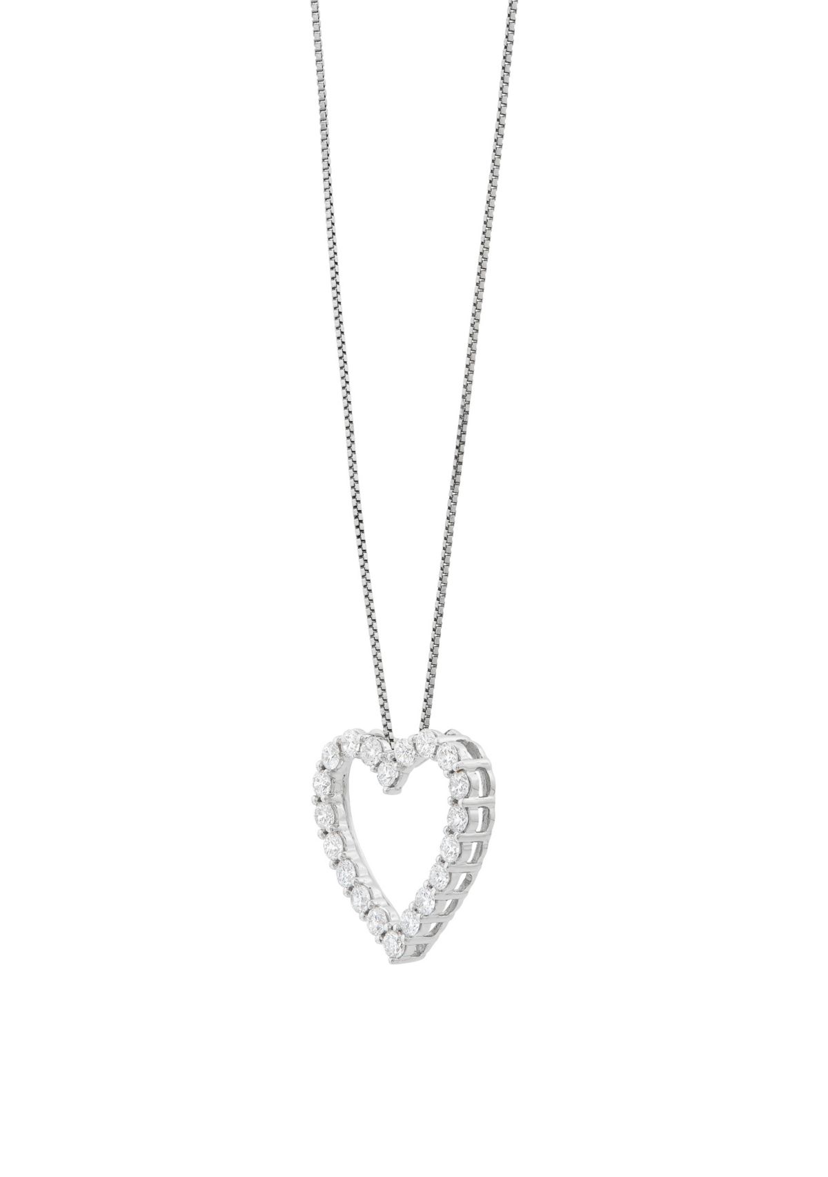 1/2 ct. t.w. Lab Grown Diamond Heart Pendant Necklace with 18" Box Chain in 10K White Gold