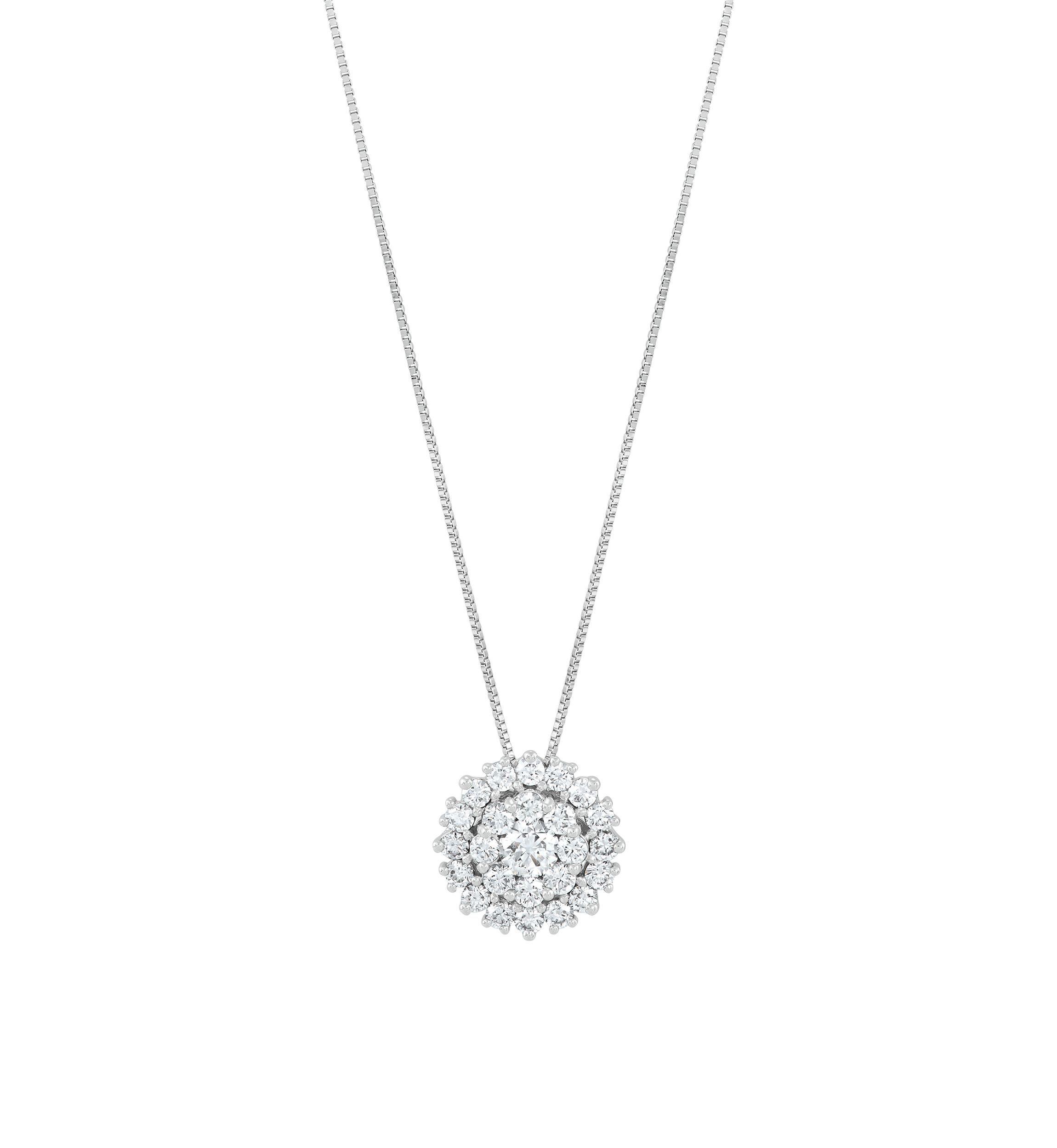  1 ct. t.w. Lab Grown Diamond Pendant with 18" Box Chain in Sterling Silver