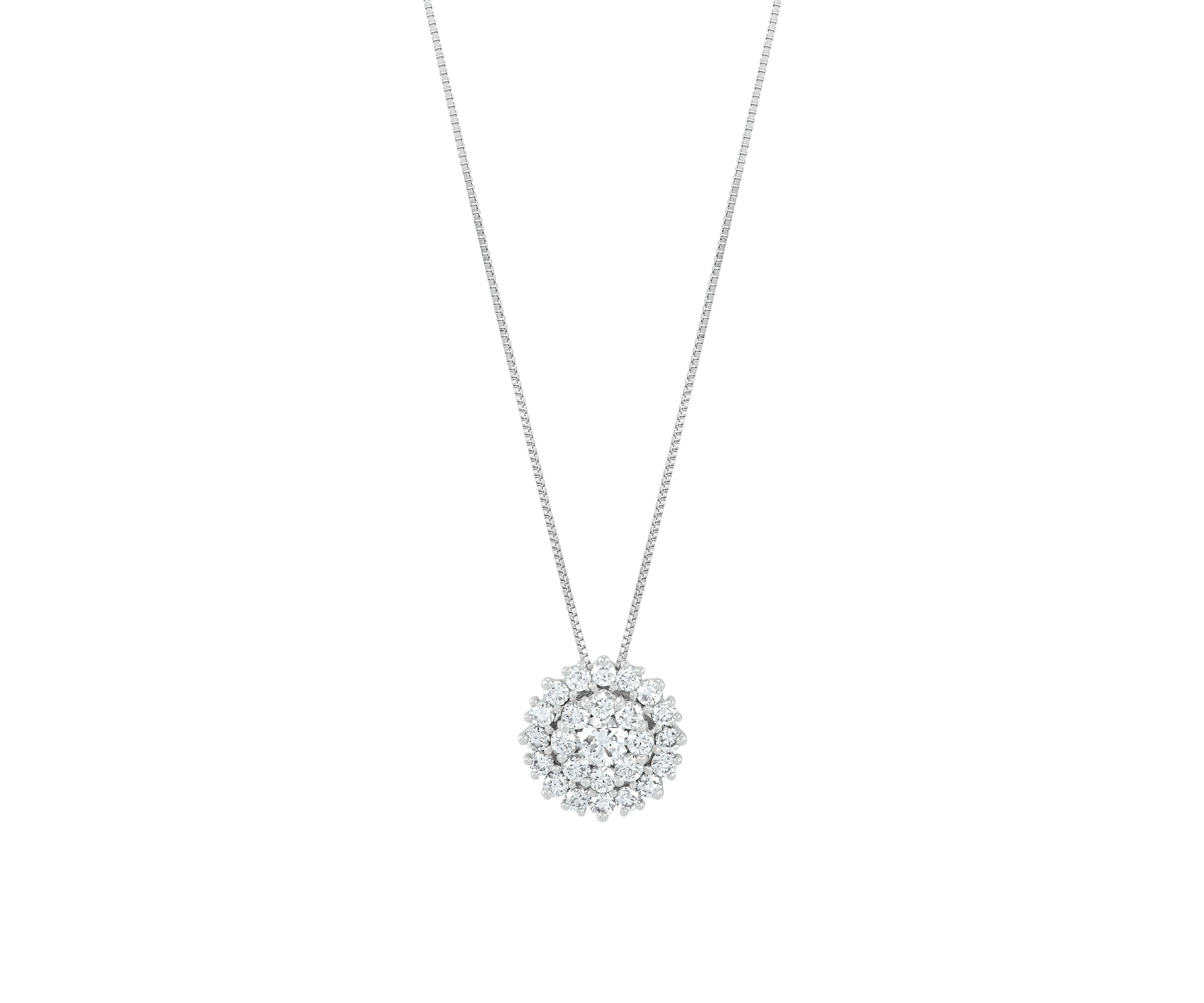  1 ct. t.w. Lab Grown Diamond Pendant with 18" Box Chain in Sterling Silver