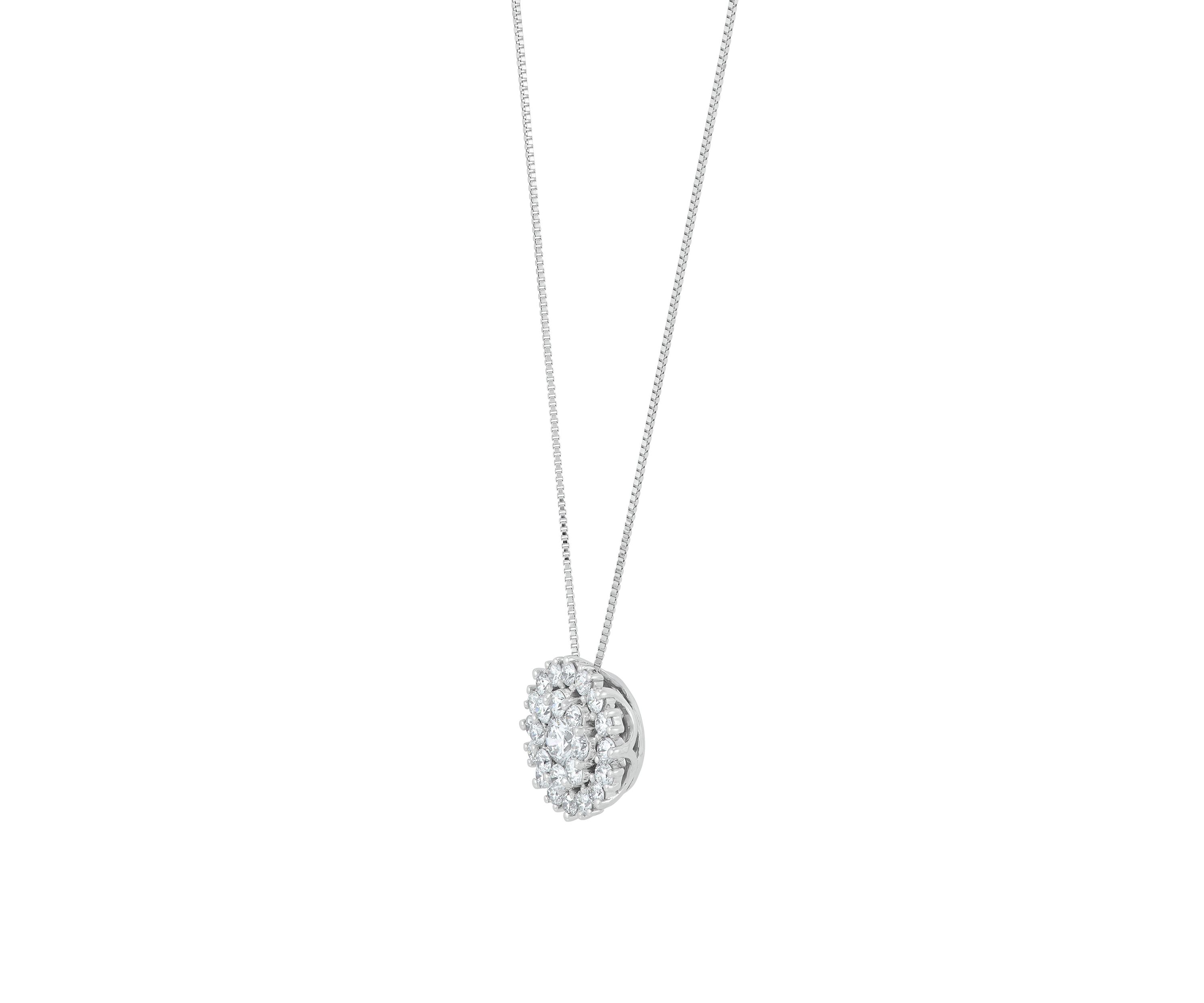  1 ct. t.w. Lab Grown Diamond Pendant with 18" Box Chain in Sterling Silver
