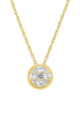 Belk & Co. 1/3 ct. t.w. Lab Created Diamond Necklace in 10K Yellow Gold ...