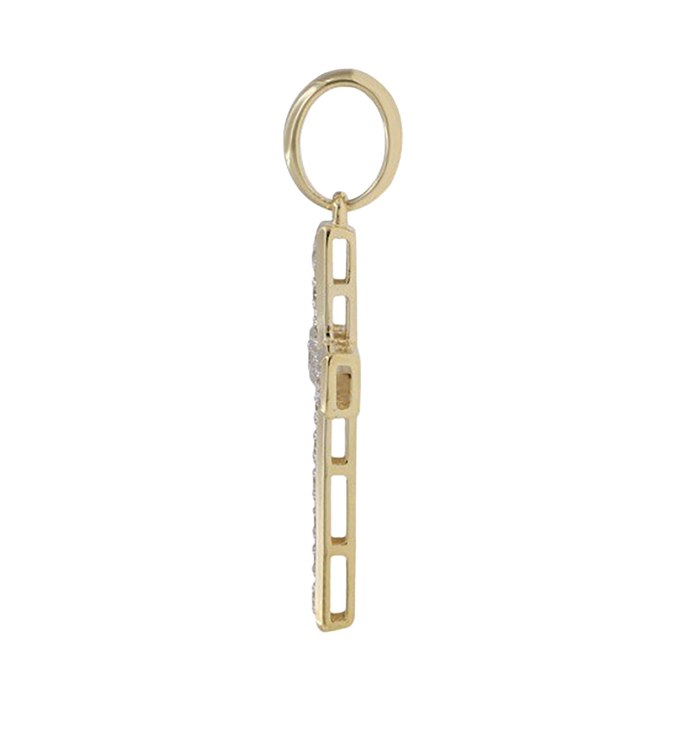 1/2 ct. t.w. Lab Created Diamond Cross Pendant Necklace with 18" Curb Chain in 10K Yellow Gold