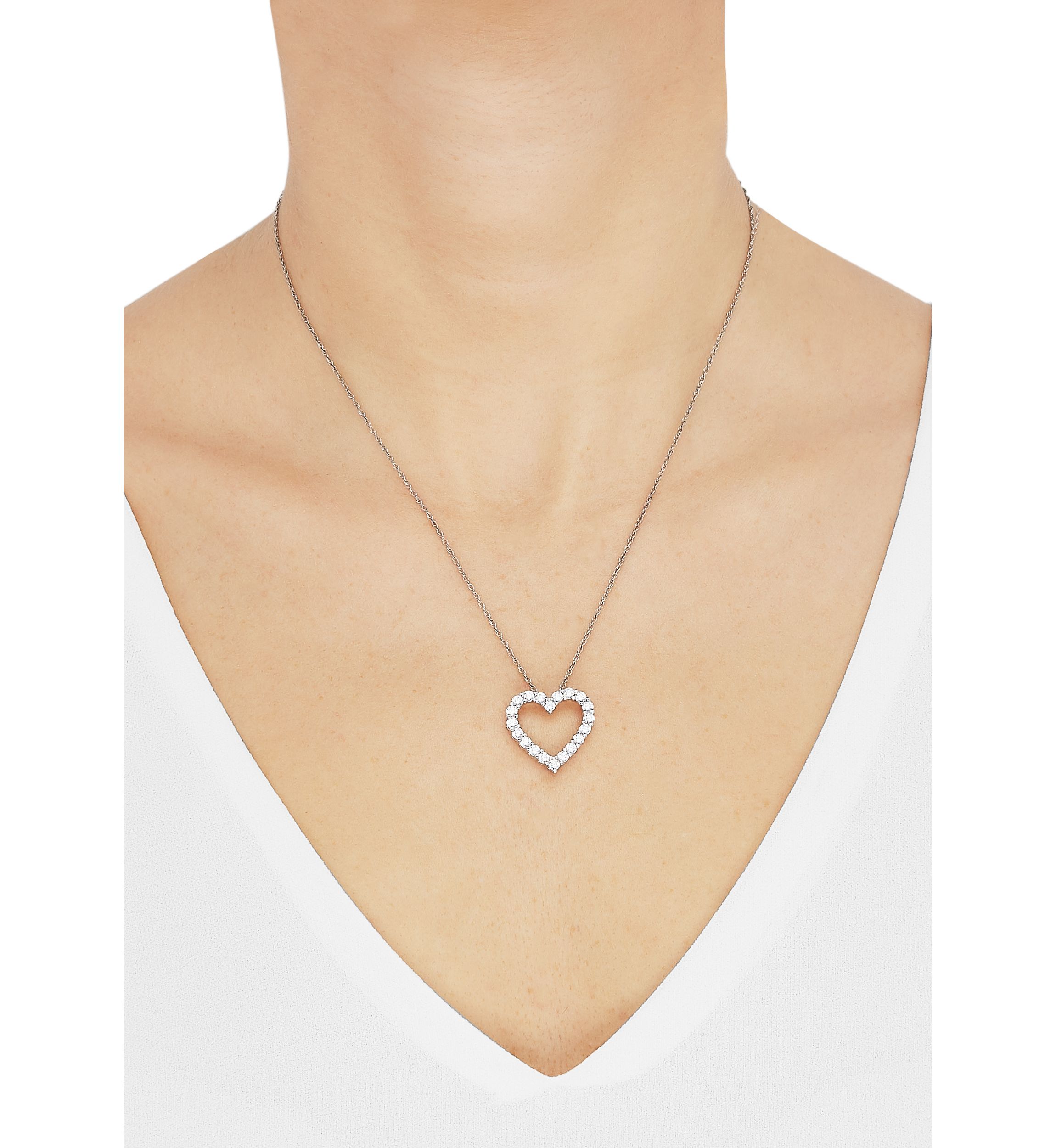 1 ct. t.w. Lab Grown Diamond Heart Pendant Necklace with 18" Cable Chain in Sterling Silver
