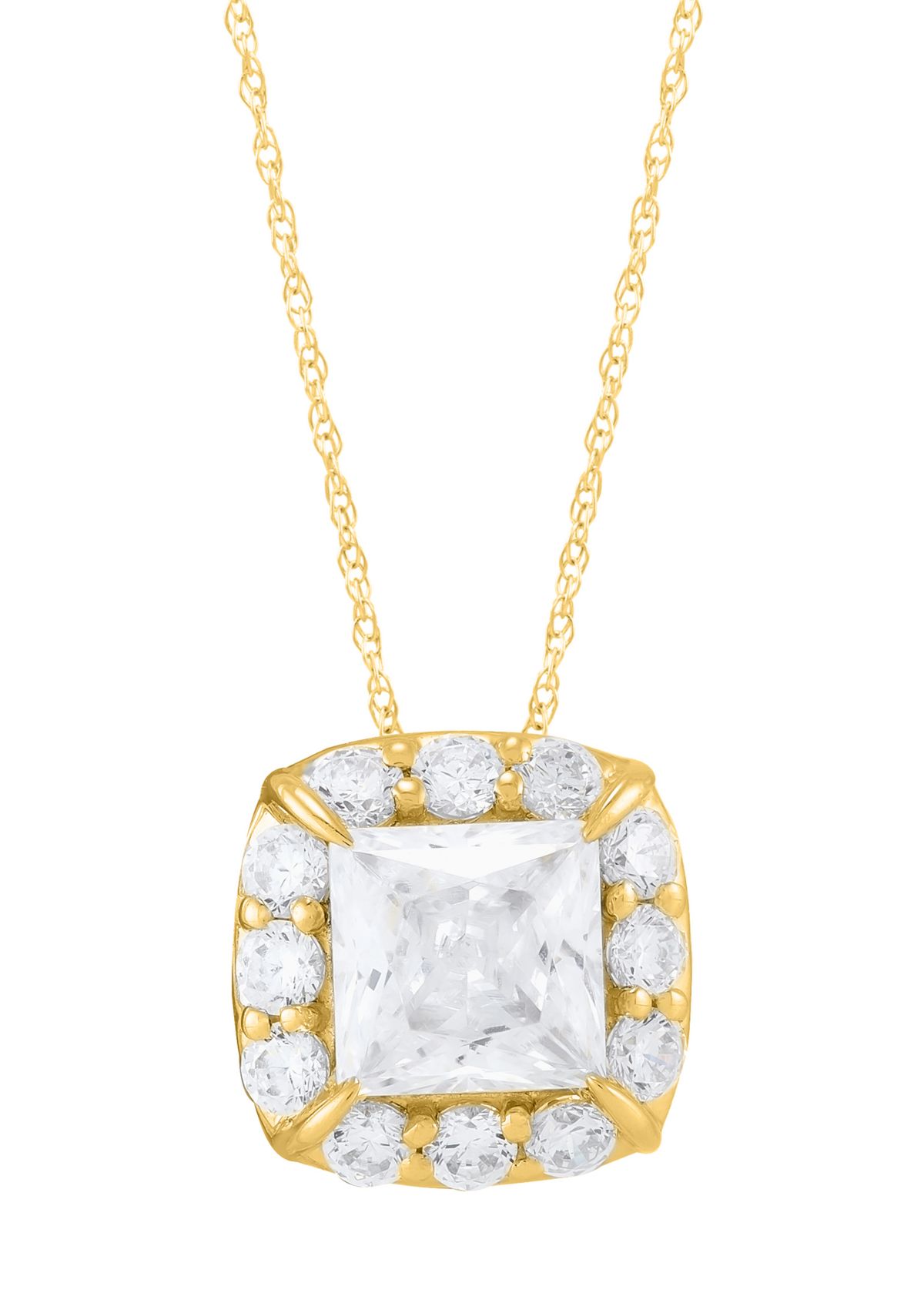 1 ct. t.w. Lab Grown Diamond Pendant and 18" Rope Chain in 10K Yellow Gold