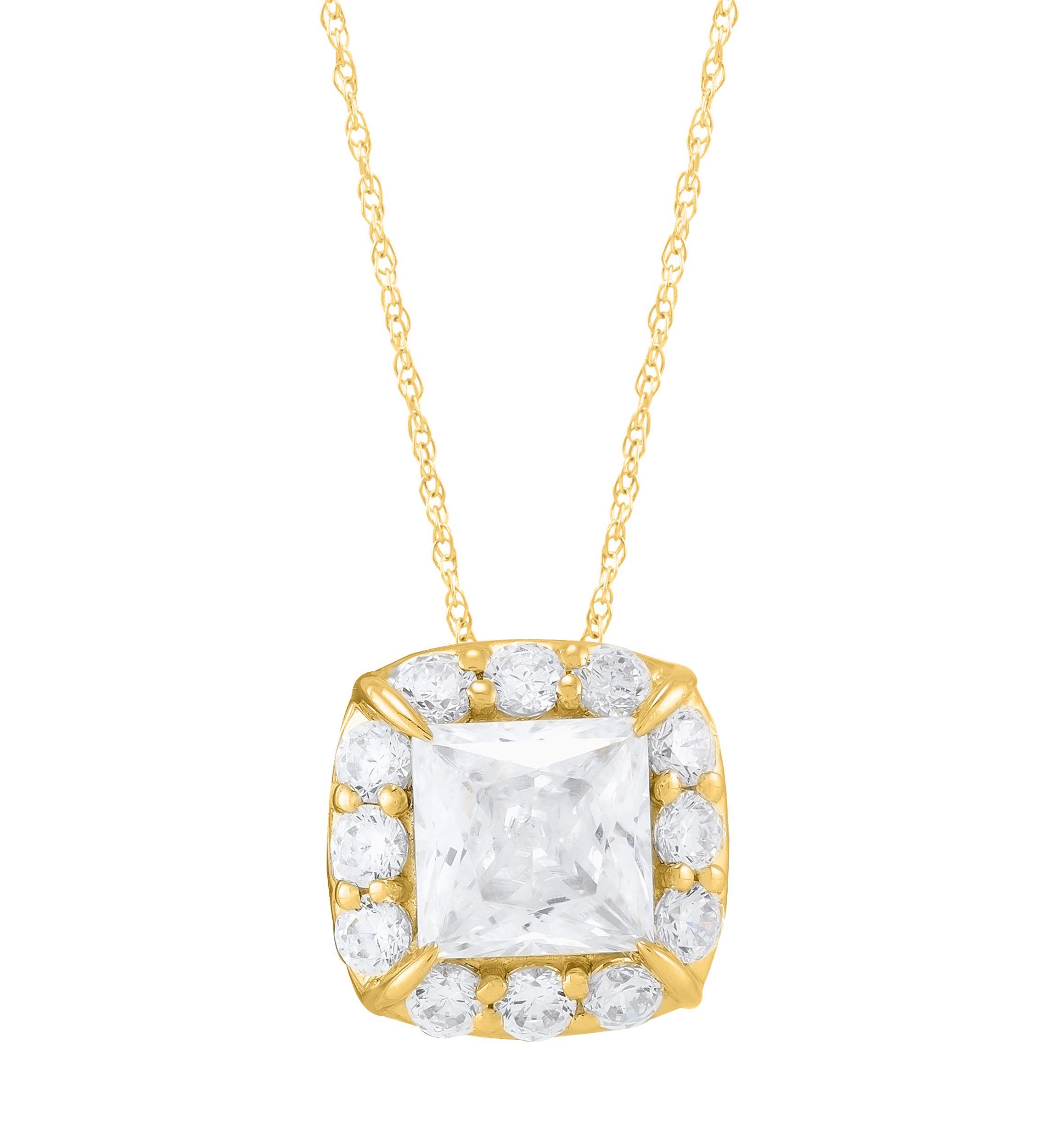 1 ct. t.w. Lab Grown Diamond Pendant and 18" Rope Chain in 10K Yellow Gold