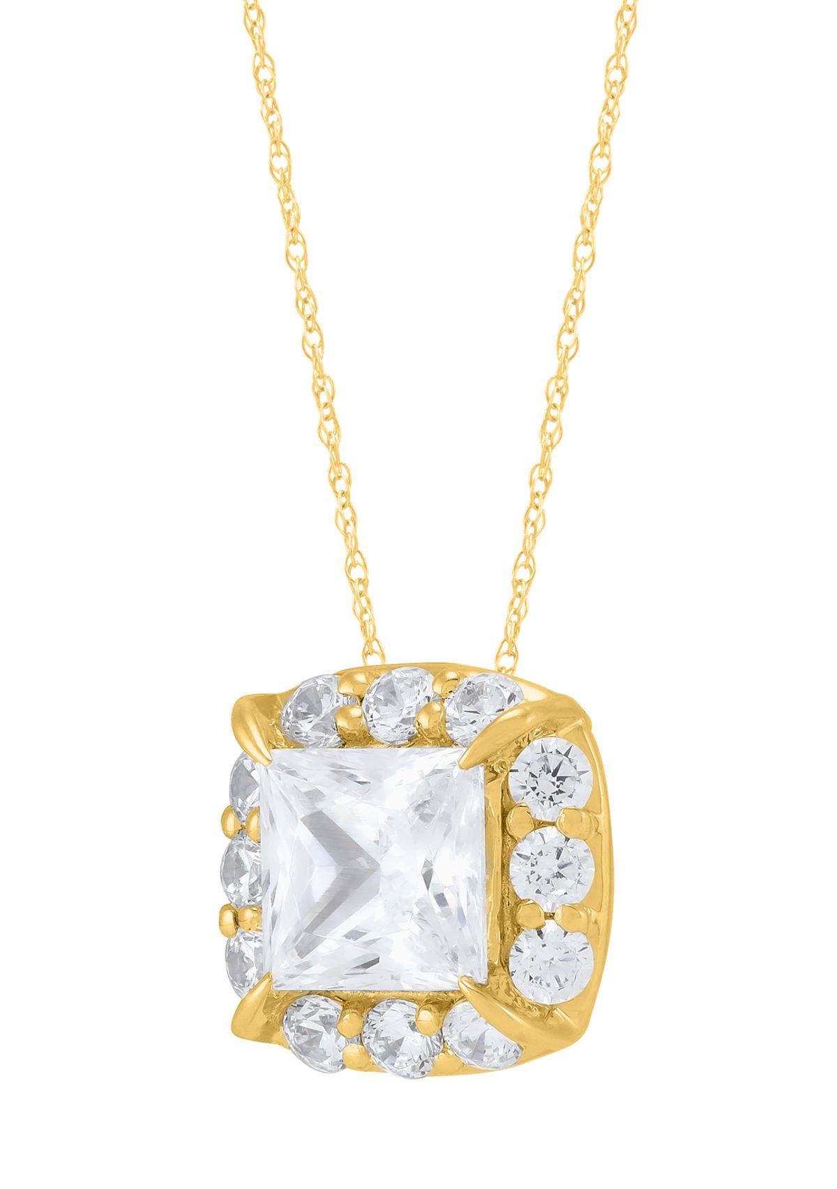 1 ct. t.w. Lab Grown Diamond Pendant and 18" Rope Chain in 10K Yellow Gold