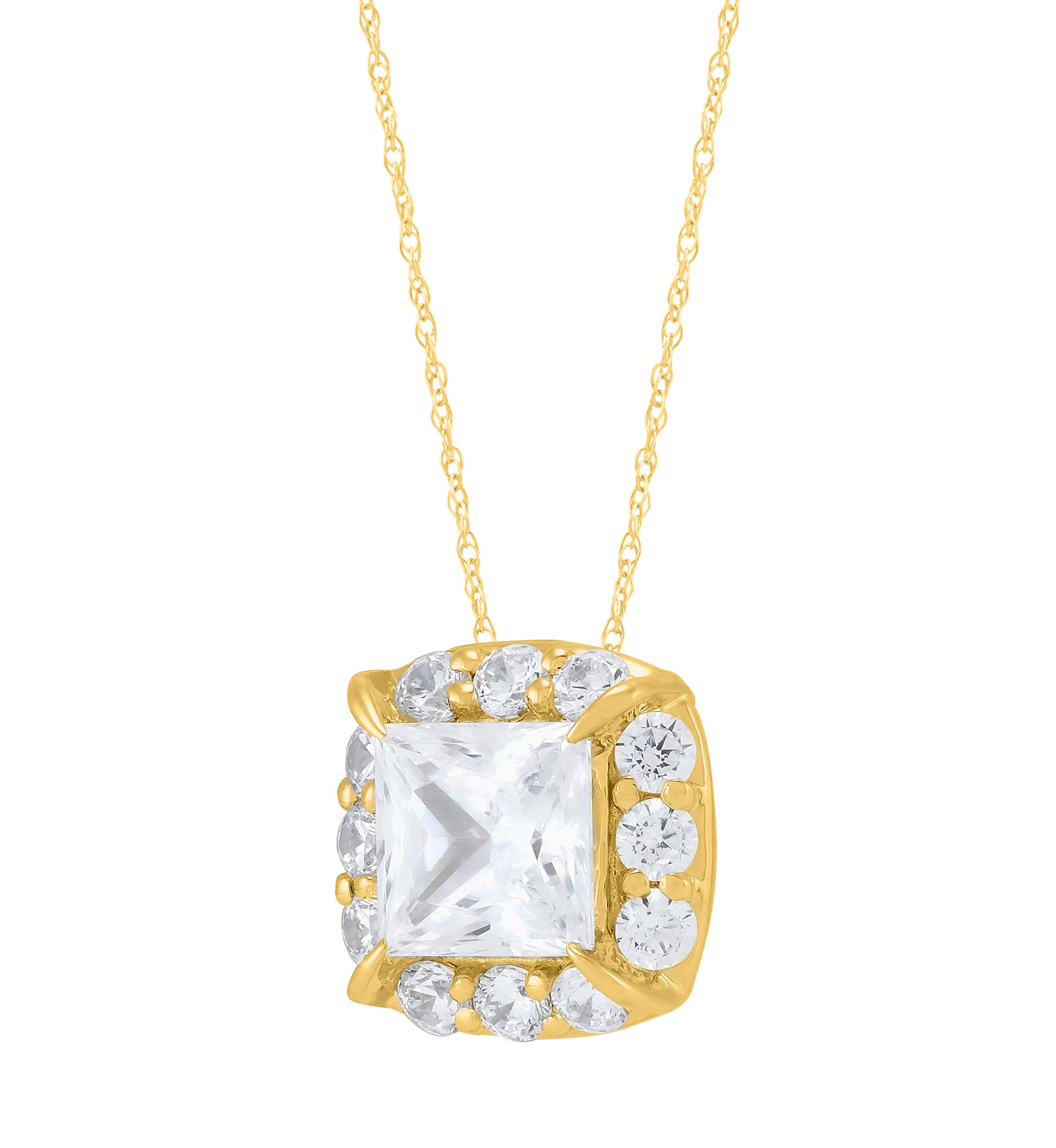 1 ct. t.w. Lab Grown Diamond Pendant and 18" Rope Chain in 10K Yellow Gold