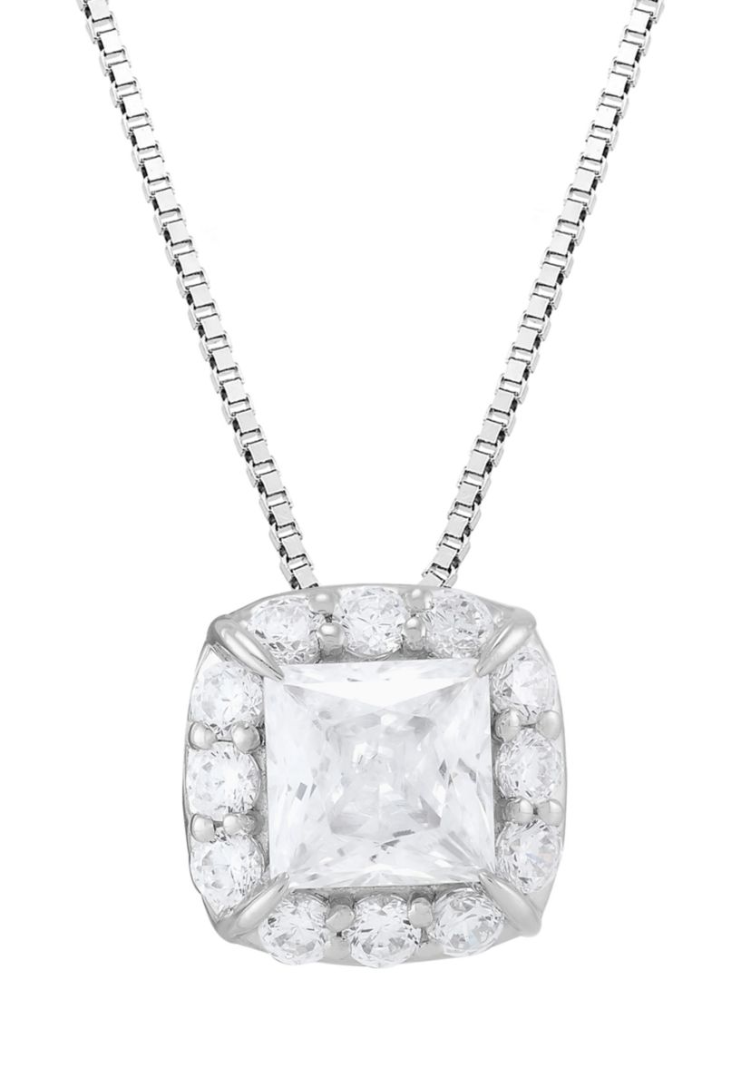 1 ct. t.w. Lab Grown Diamond Pendant with 18" Box Chain in 10K White Gold