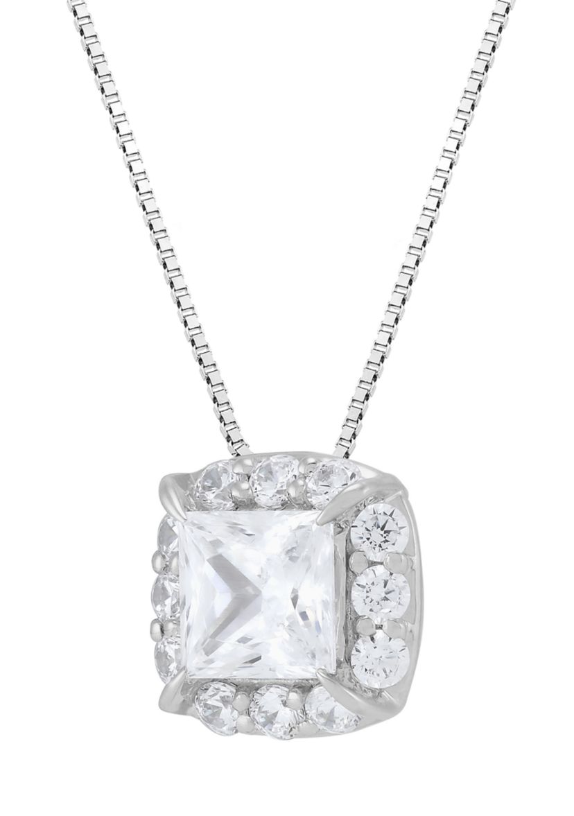 1 ct. t.w. Lab Grown Diamond Pendant with 18" Box Chain in 10K White Gold
