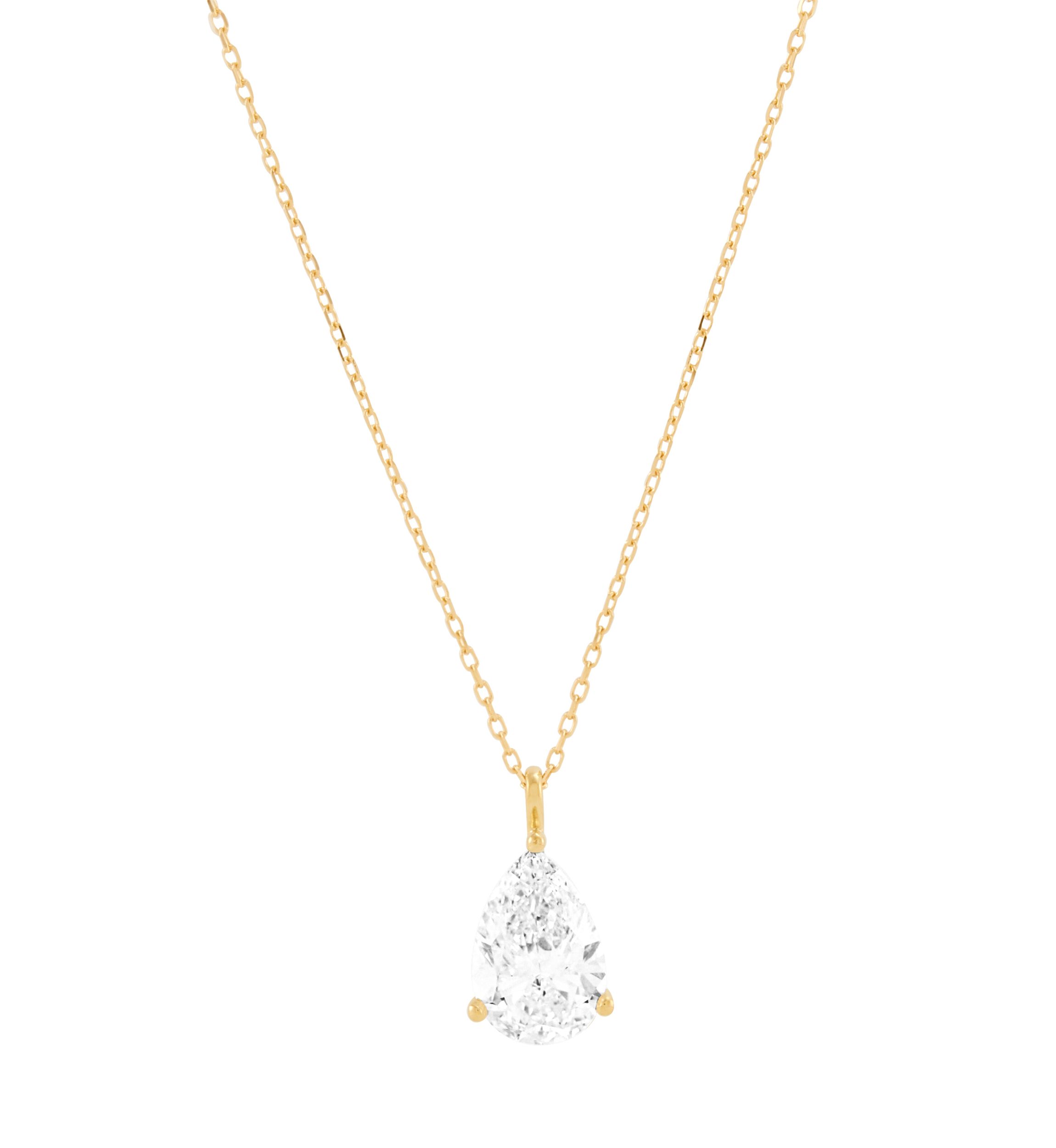 2 ct. t.w. Lab Grown Diamond Pendant Necklace with 18" Cable Chain in 14K Yellow Gold