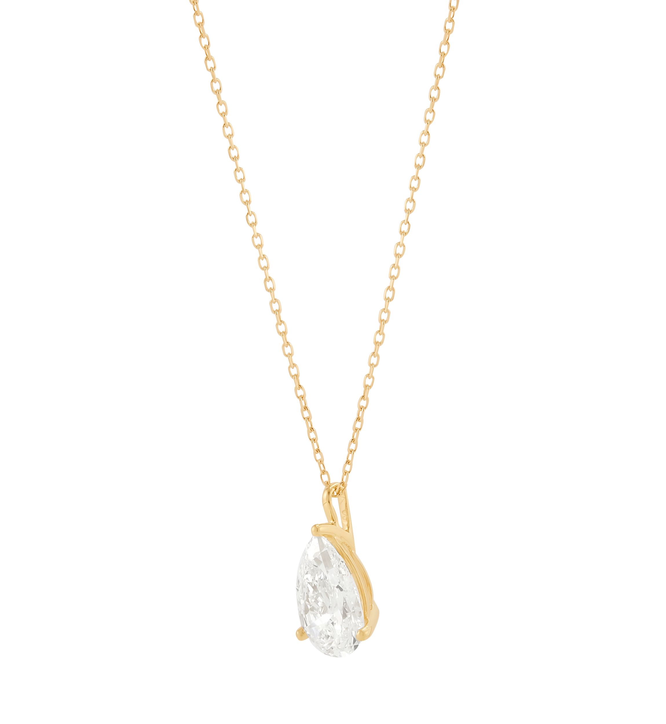 2 ct. t.w. Lab Grown Diamond Pendant Necklace with 18" Cable Chain in 14K Yellow Gold