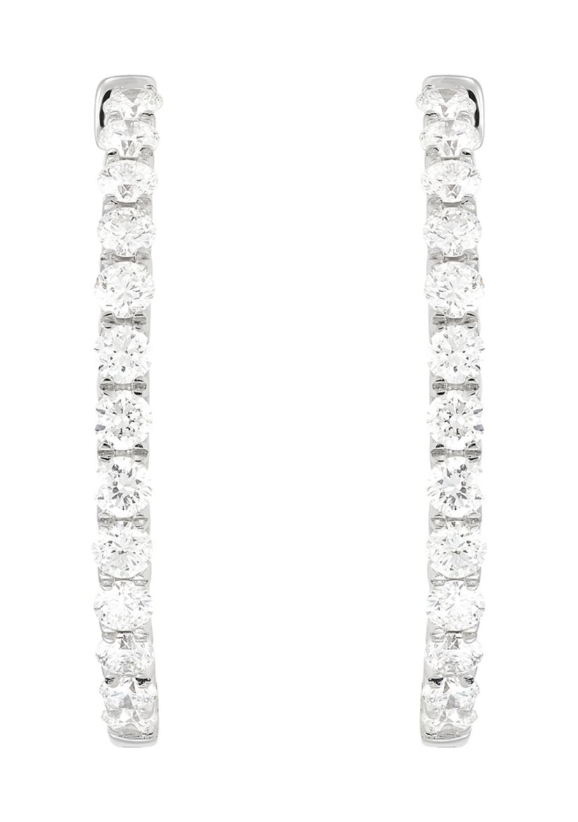  2 ct. t.w. Lab Created Diamond Earrings in 10K White Gold 