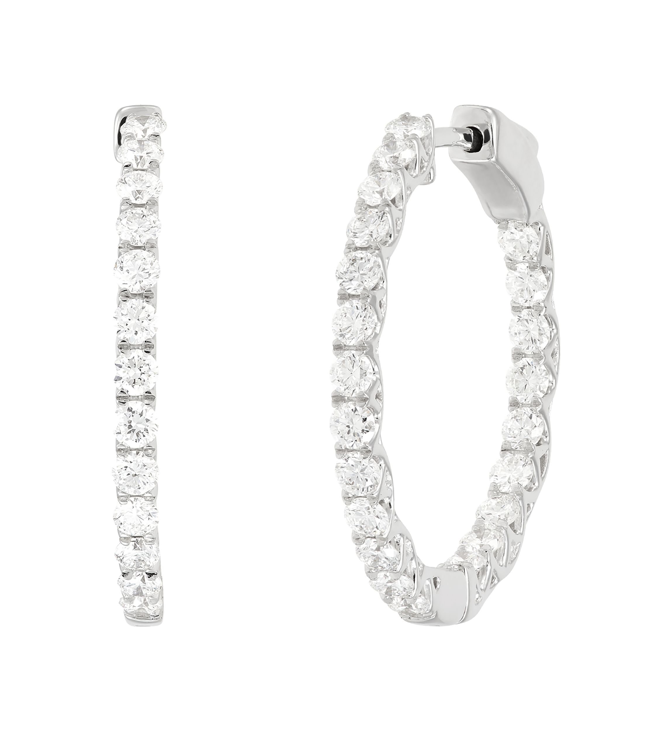  2 ct. t.w. Lab Created Diamond Earrings in 10K White Gold 