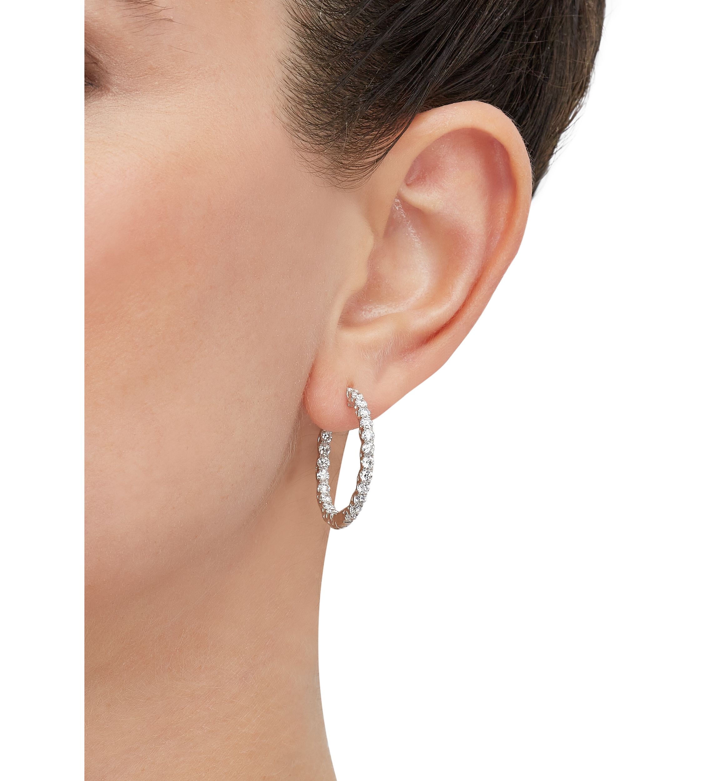  2 ct. t.w. Lab Created Diamond Earrings in 10K White Gold 