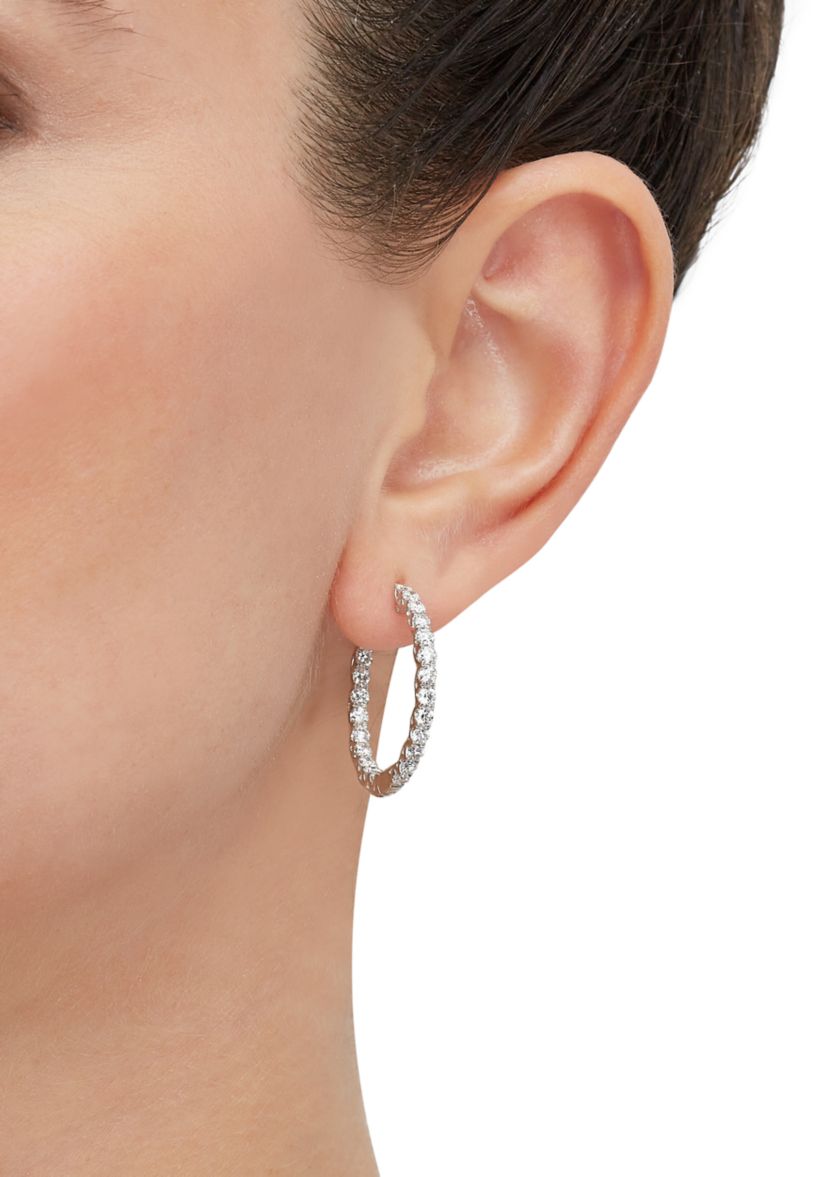  2 ct. t.w. Lab Created Diamond Earrings in 10K White Gold 