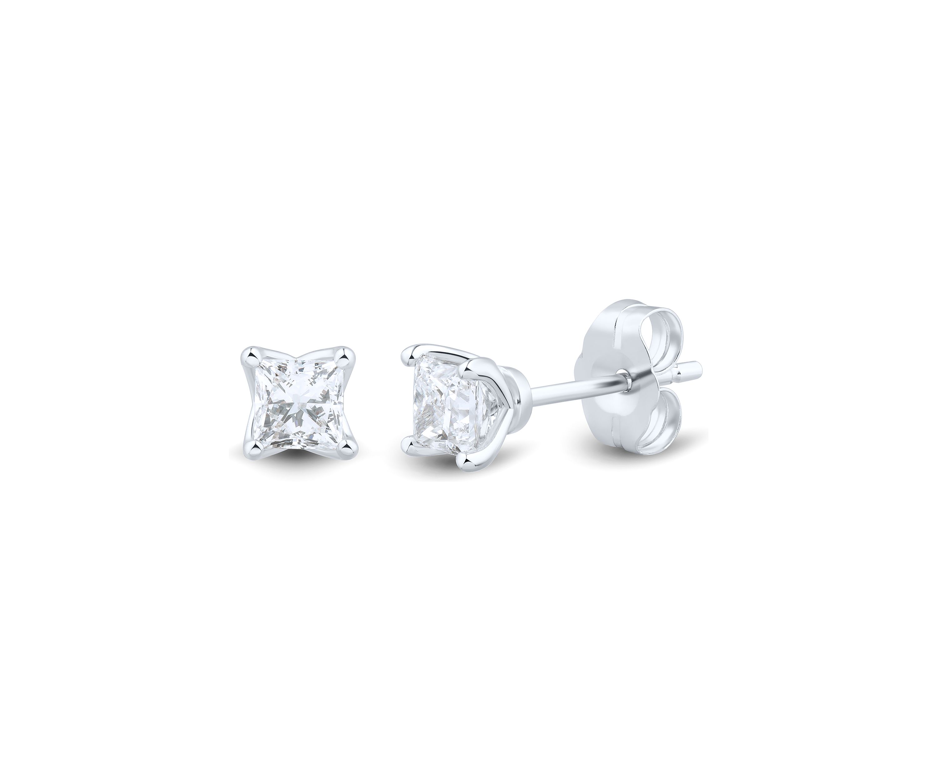 1/2 ct. t.w. Lab Created Diamond Stud Earring in 14K White Gold