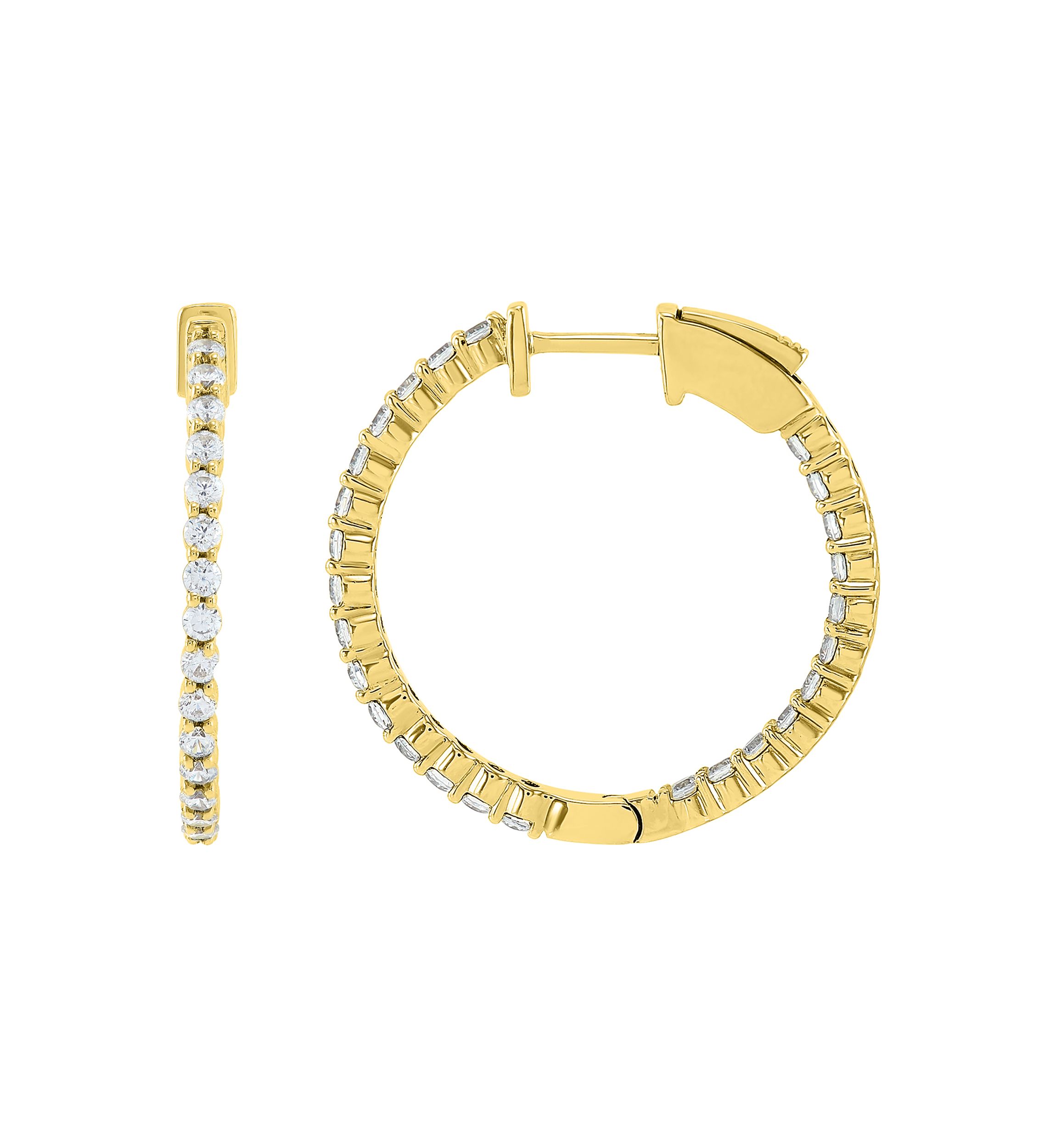  1 ct. t.w. Lab Created Diamond  Hoop Earrings in 10K Yellow Gold
