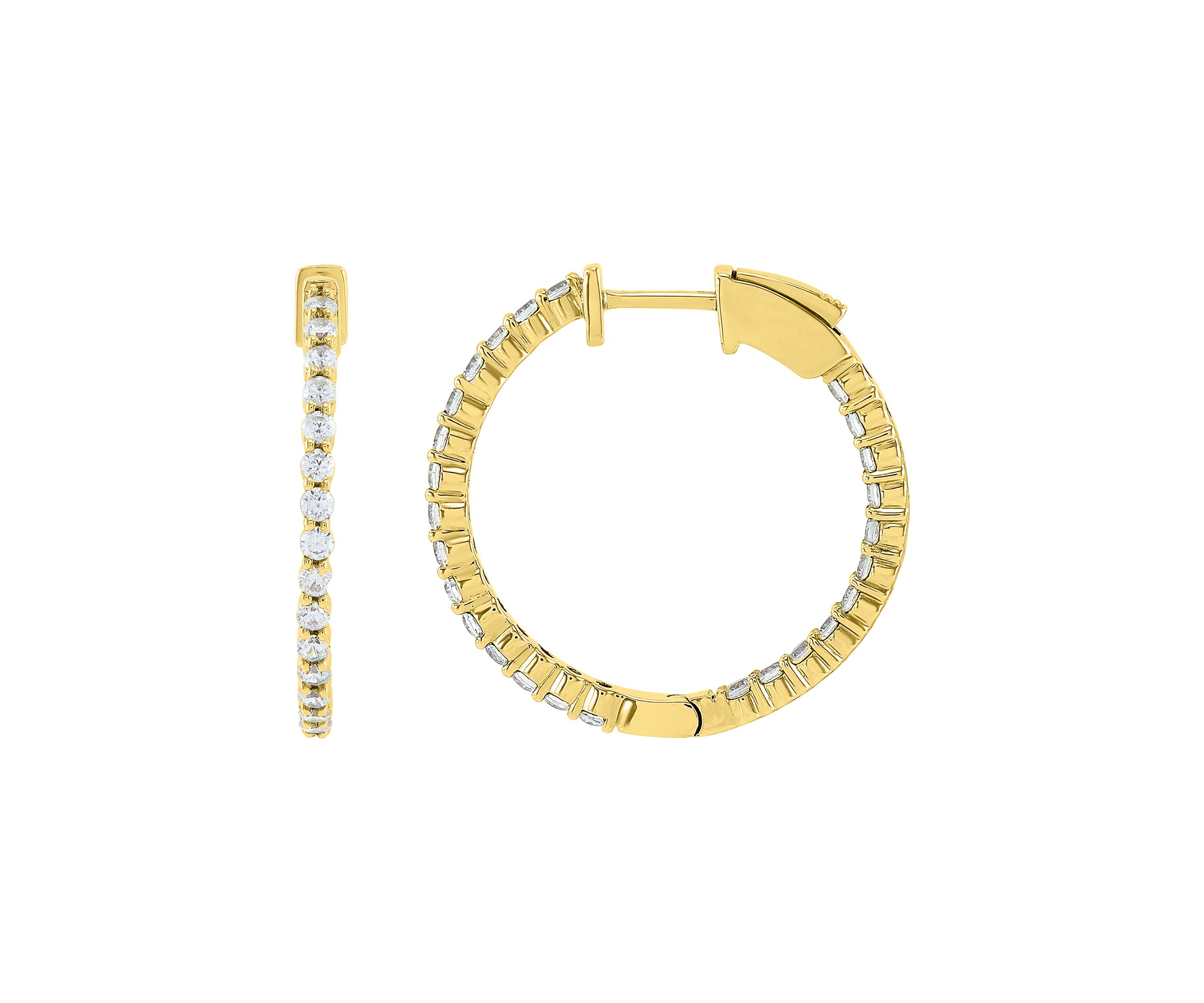  1 ct. t.w. Lab Created Diamond  Hoop Earrings in 10K Yellow Gold