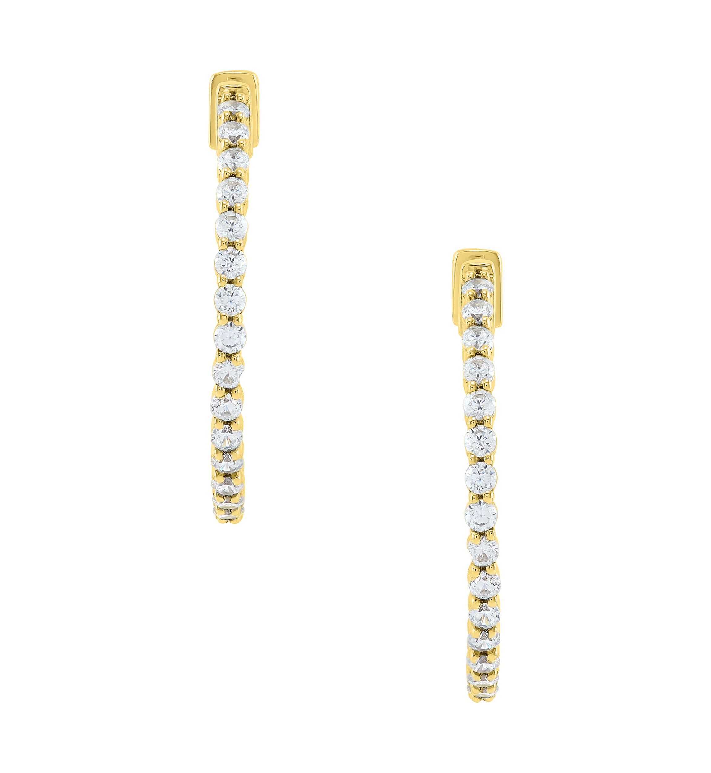  1 ct. t.w. Lab Created Diamond  Hoop Earrings in 10K Yellow Gold