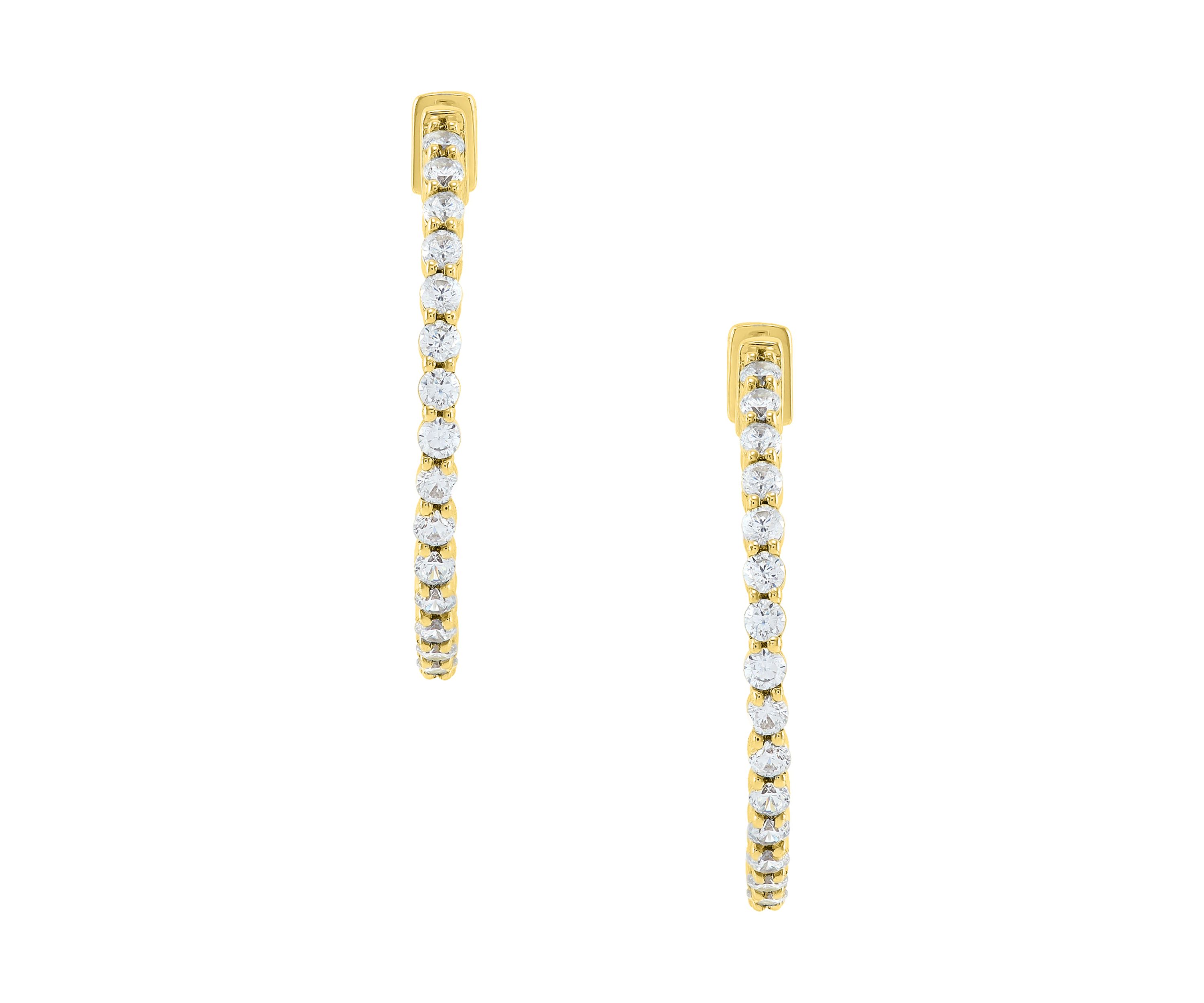  1 ct. t.w. Lab Created Diamond  Hoop Earrings in 10K Yellow Gold