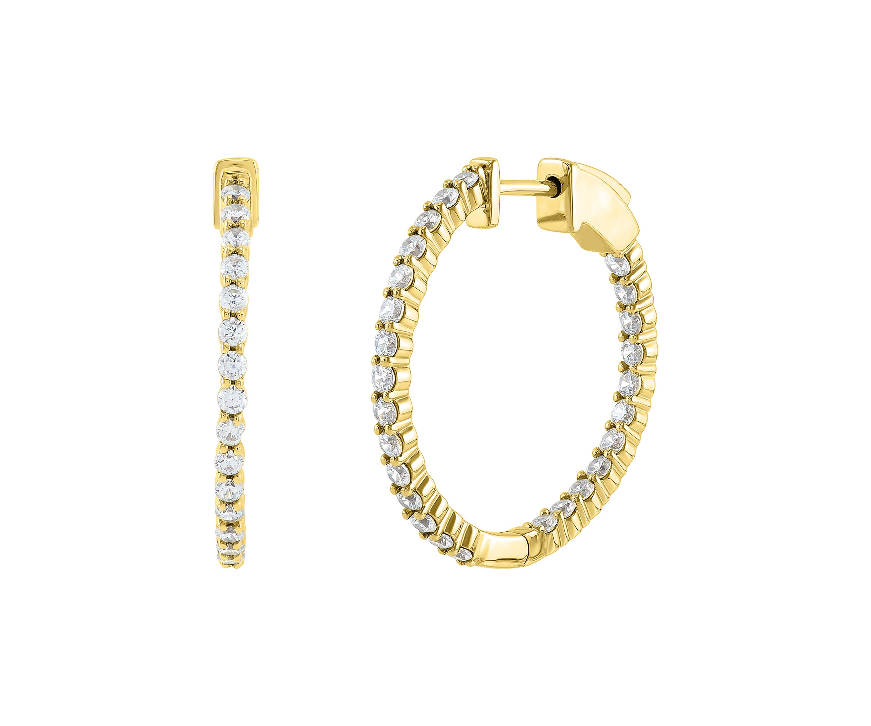  1 ct. t.w. Lab Created Diamond  Hoop Earrings in 10K Yellow Gold