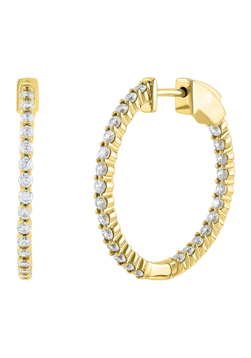  1 ct. t.w. Lab Created Diamond  Hoop Earrings in 10K Yellow Gold