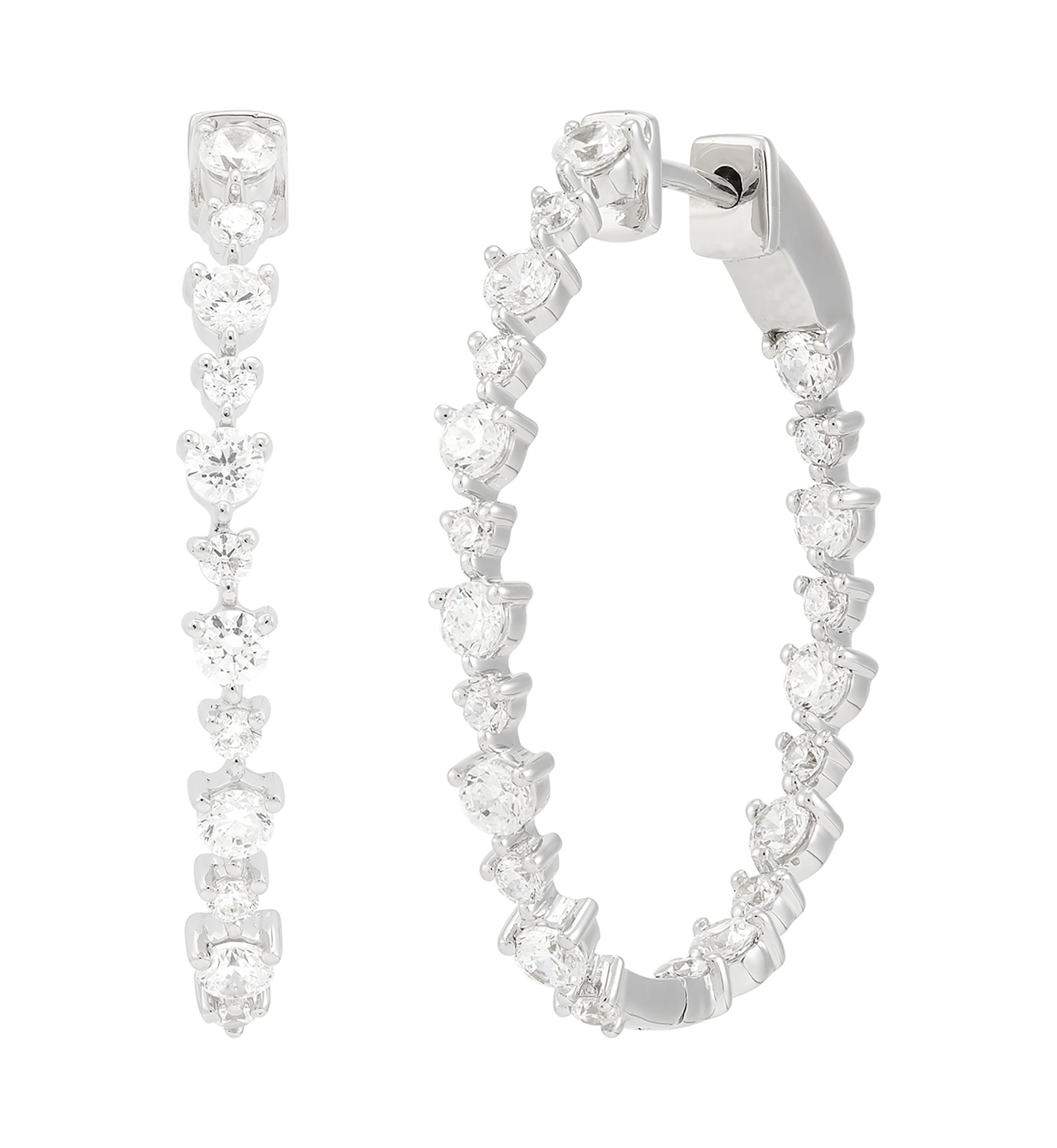 2 ct. t.w. Lab Created Diamond Earrings in 10K White Gold 