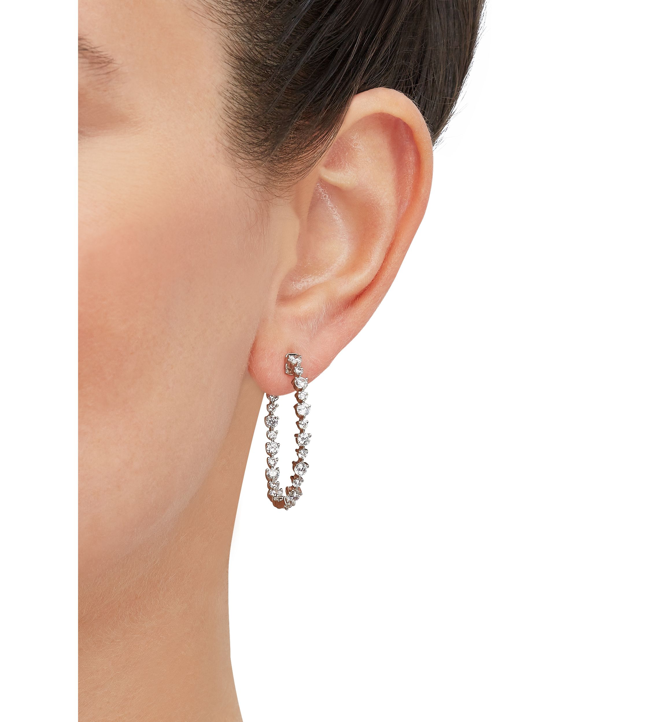 2 ct. t.w. Lab Created Diamond Earrings in 10K White Gold 