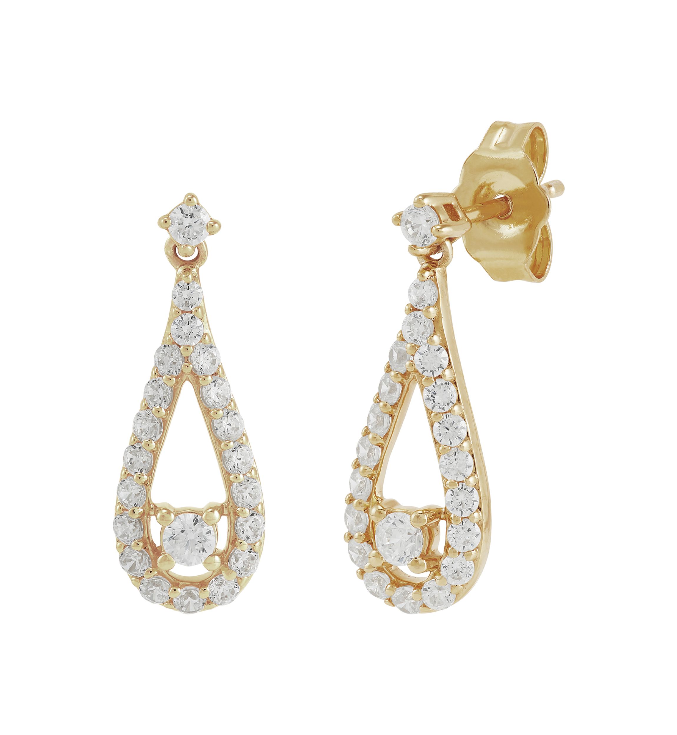 1/2 ct. t.w. Lab Created Diamond Drop Earrings in 10K Yellow Gold