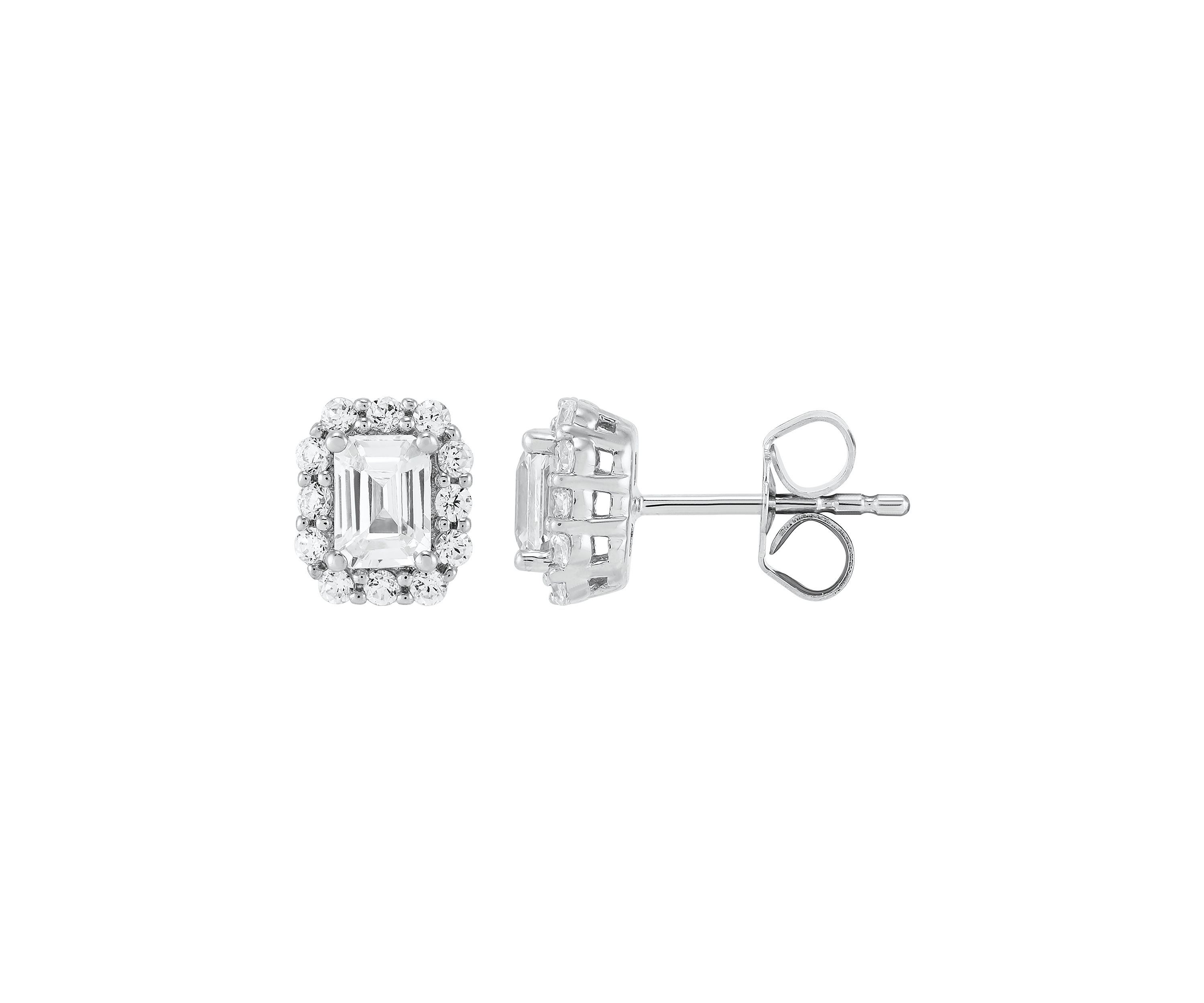 7/8 ct. t.w. Lab Grown Diamond Stud Earrings in 10K White Gold