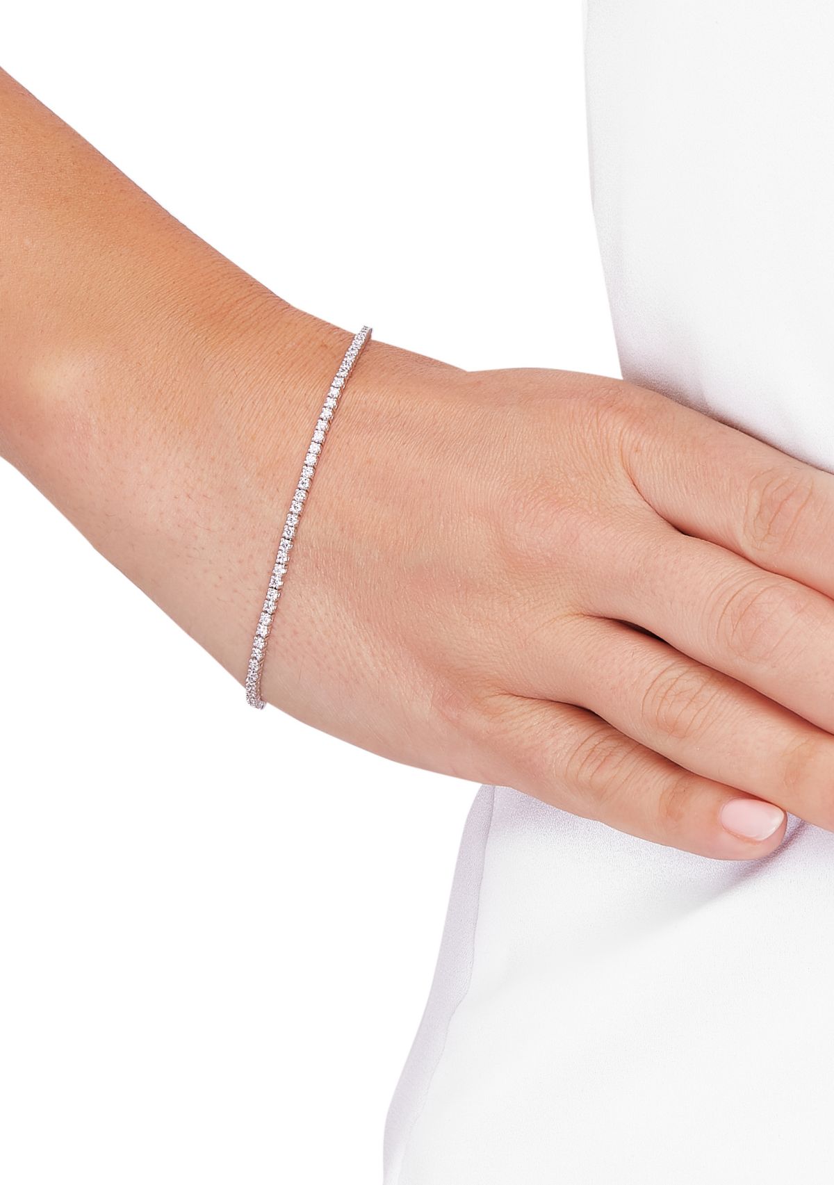 2 ct. t.w. Lab Created Diamond Tennis Bracelet in 10K White Gold