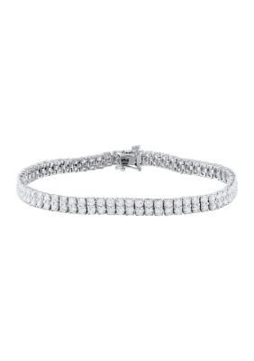 Diamond Heart Lock & Key Braided Mesh Bangle Bracelet (1/4 ct. t.w.) in  Sterling Silver & 14k Rose Gold-Plate