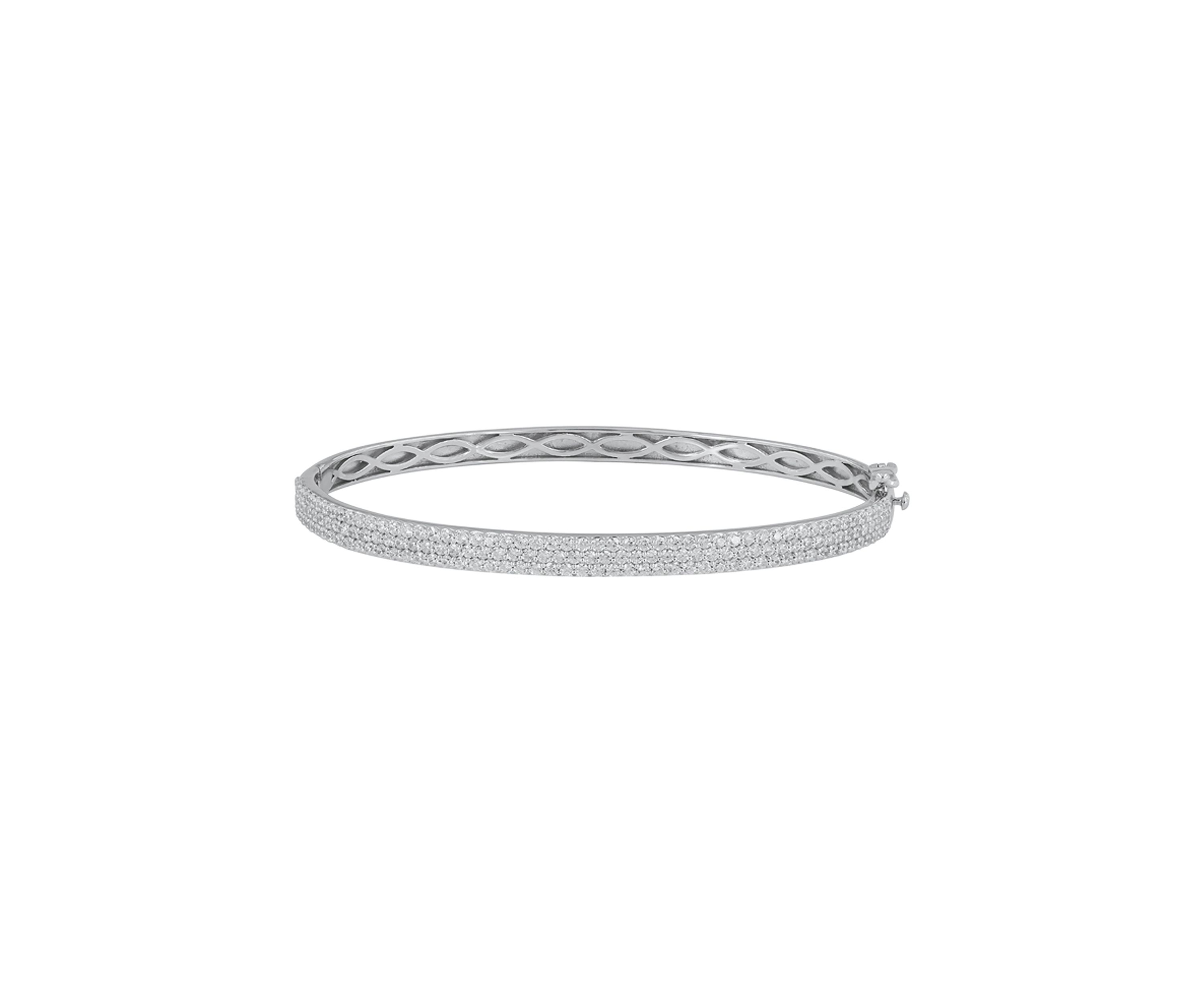 2 ct. t.w. Lab Created Diamond Bangle Bracelet in 10K White Gold