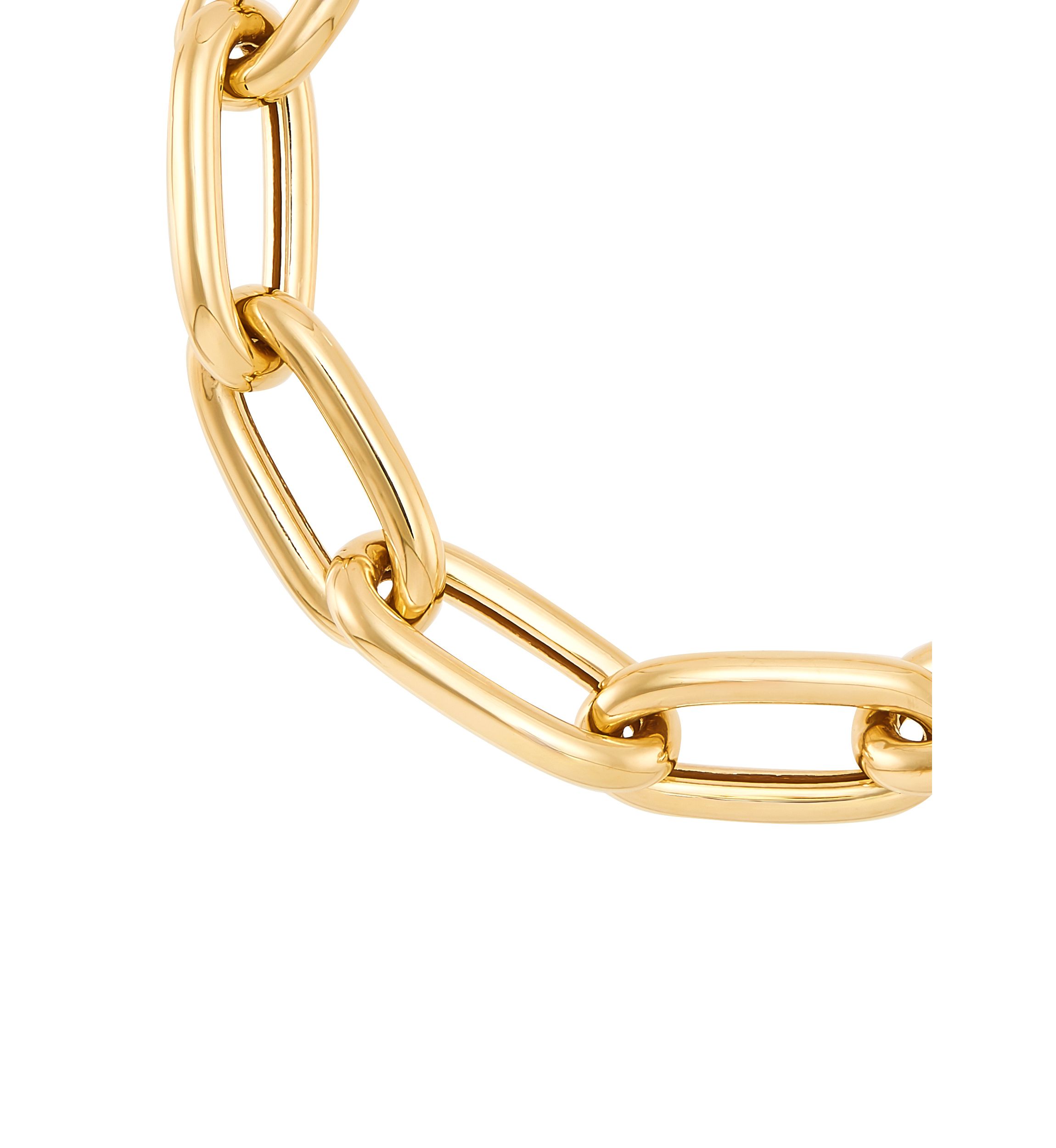 Hollow Oval Link Bracelet in Gold Over Silver