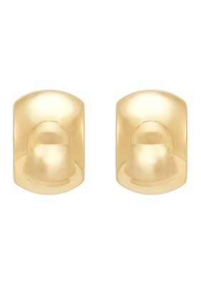 Belk & Co Sterling Silver/10K Yellow Gold Bonded Curved Wide Bar Stud Earrings
